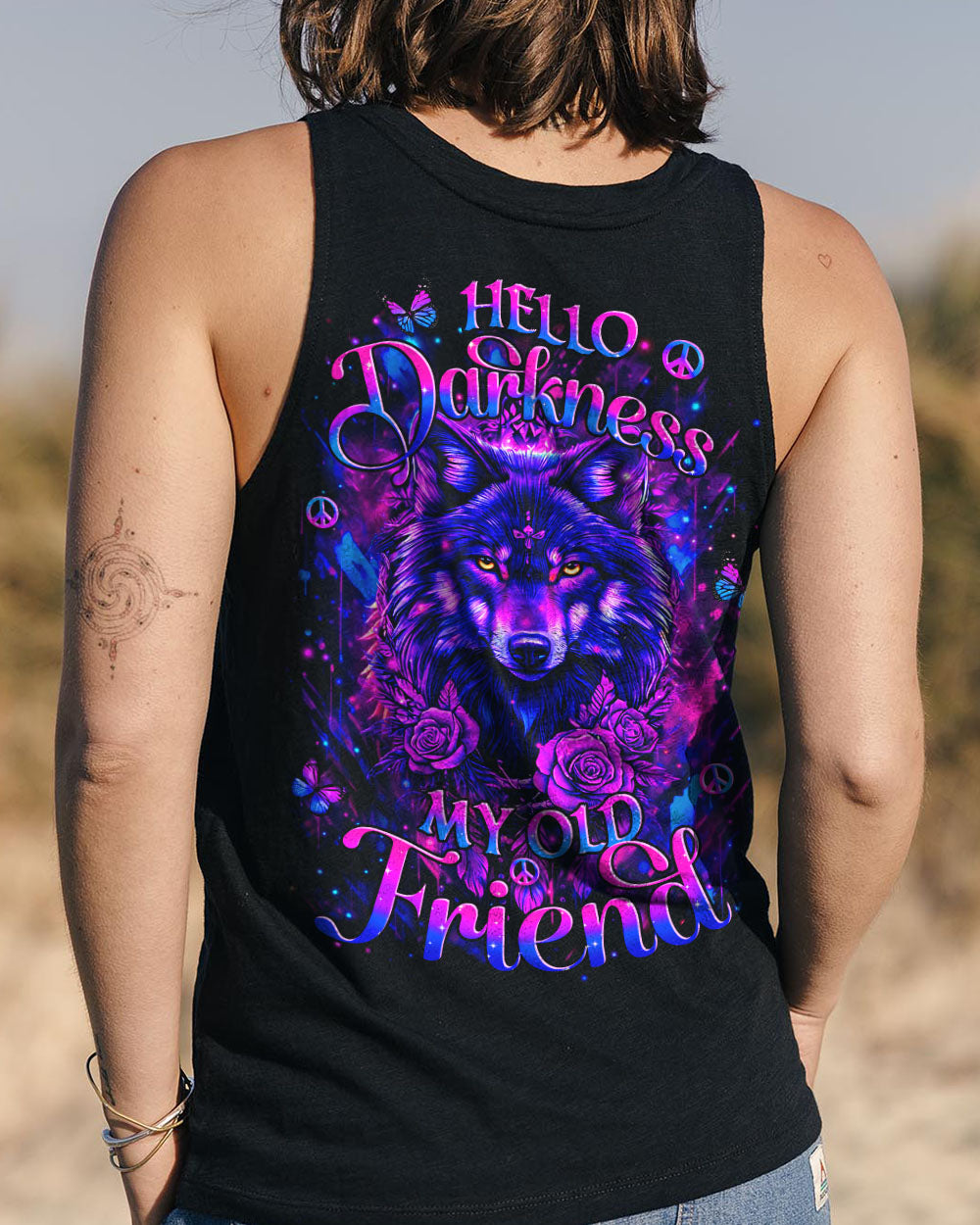 HELLO DARKNESS MY OLD FRIEND WOLF ALL OVER PRINT - YHHN0810254