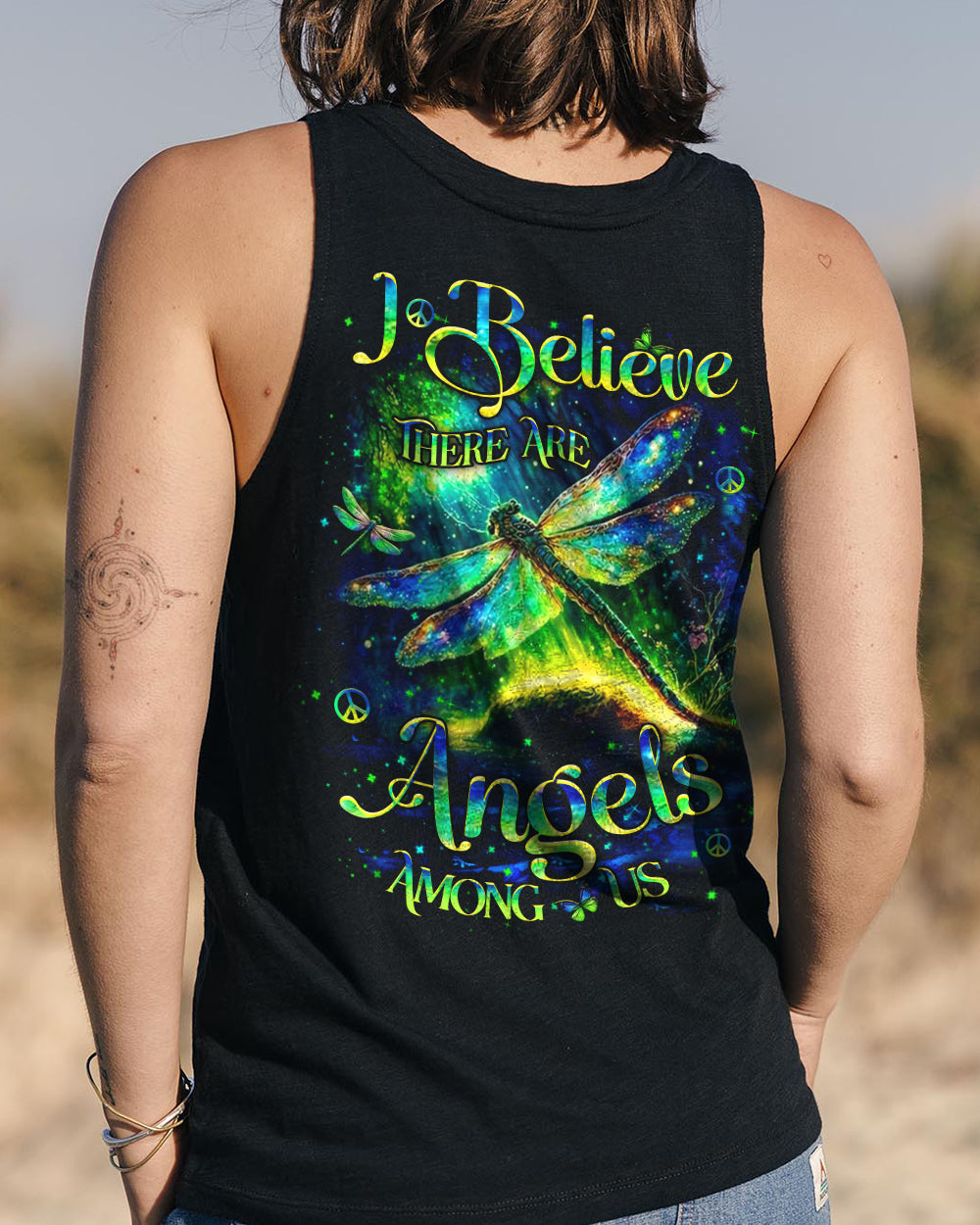 I BELIEVE THERE ARE ANGELS AMONG US DRAGONFLY ALL OVER PRINT - YHHN1012253