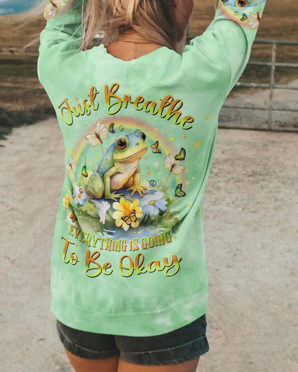 JUST BREATHE FROG ALL OVER PRINT - YHHN1112233