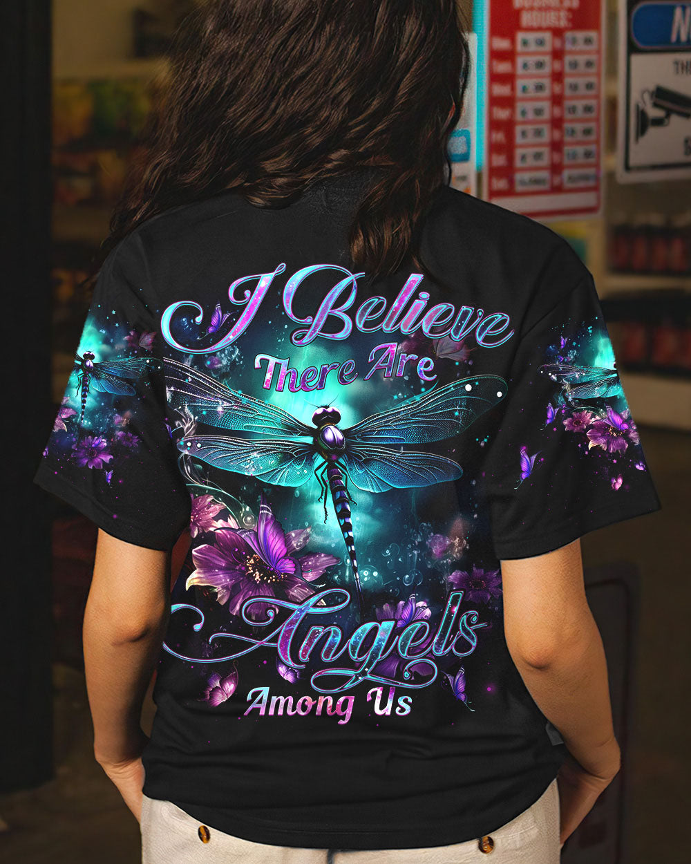 I BELIEVE THERE ARE ANGELS AMONG US DRAGONFLY ALL OVER PRINT - YHHN1206232