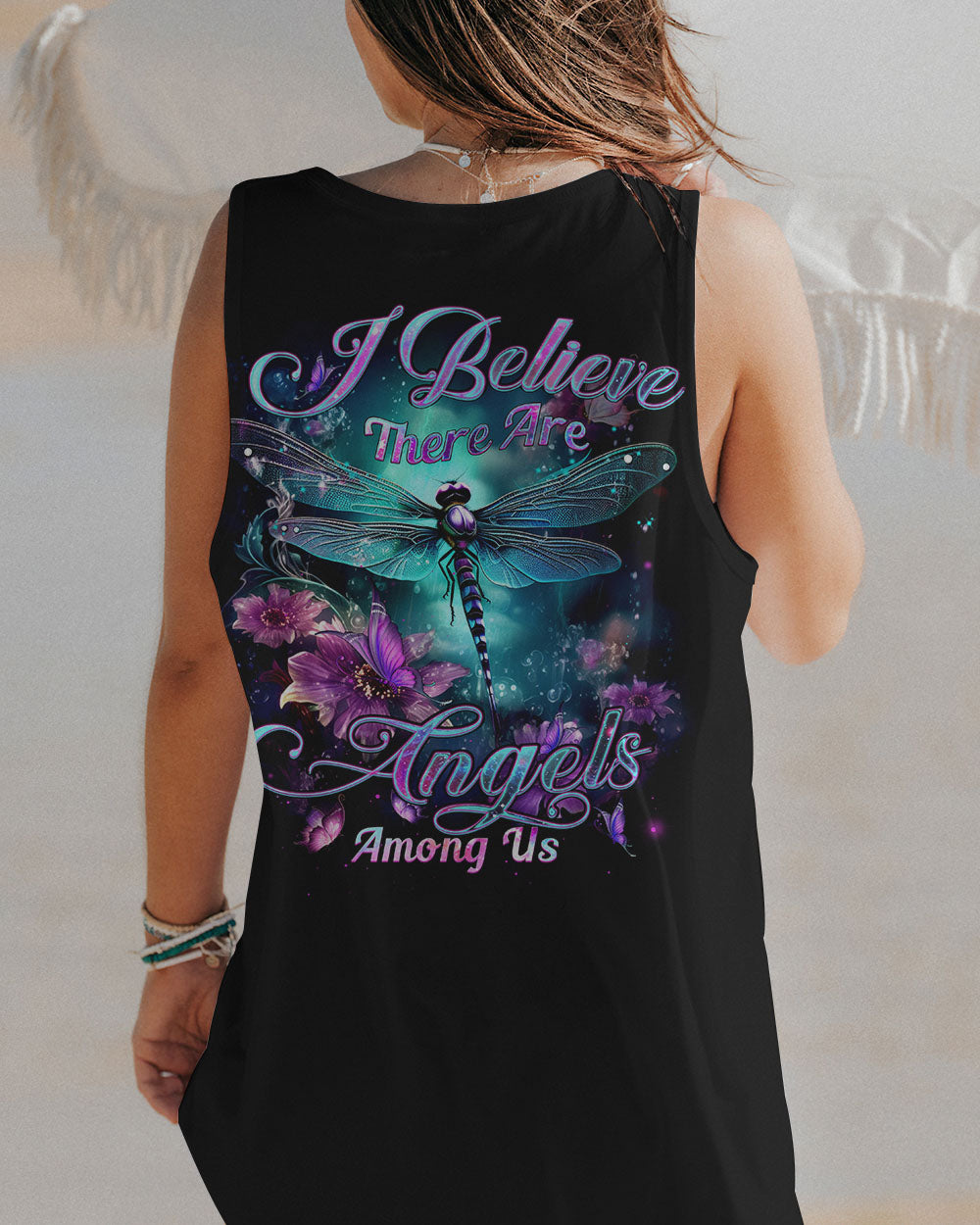 I BELIEVE THERE ARE ANGELS AMONG US DRAGONFLY ALL OVER PRINT - YHHN1206232