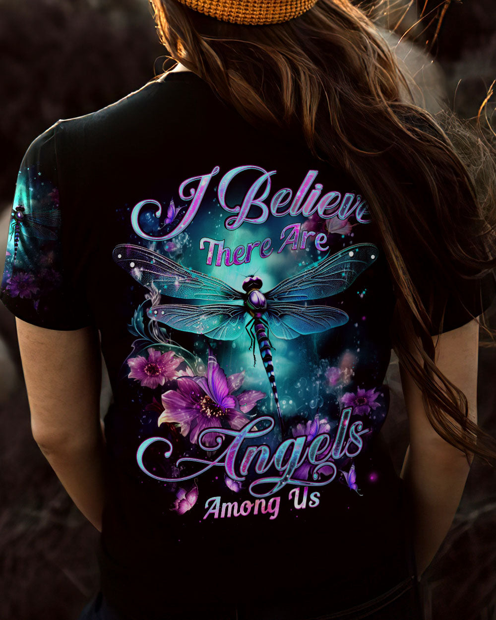 I BELIEVE THERE ARE ANGELS AMONG US DRAGONFLY ALL OVER PRINT - YHHN1206232