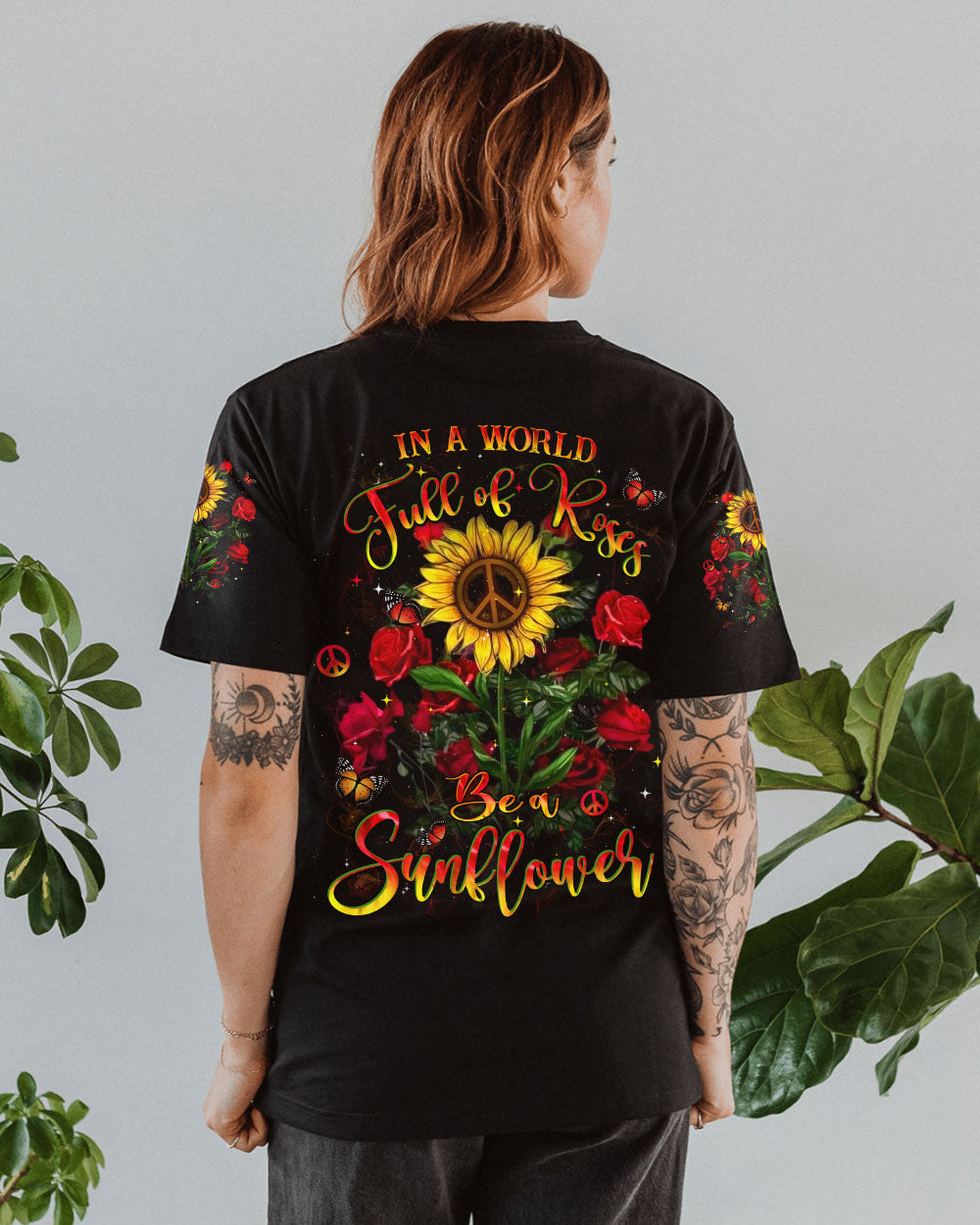 IN A WORLD FULL OF ROSES BE A SUNFLOWER ALL OVER PRINT - YHHN1411243
