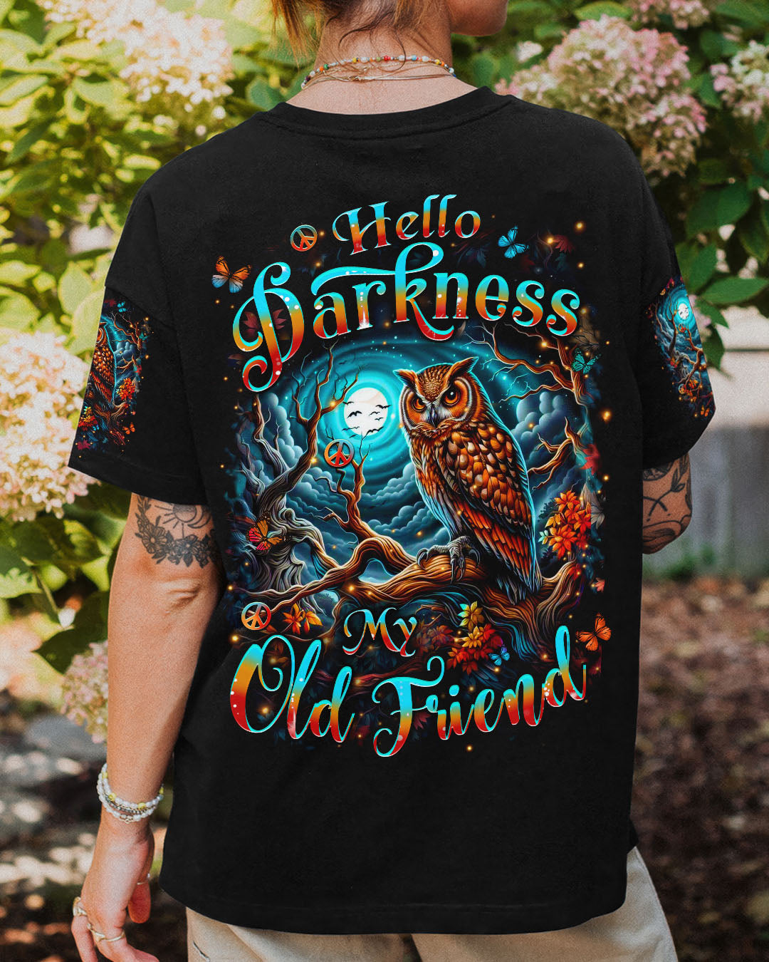 HELLO DARKNESS MY OLD FRIEND OWL ALL OVER PRINT - YHHN1709253
