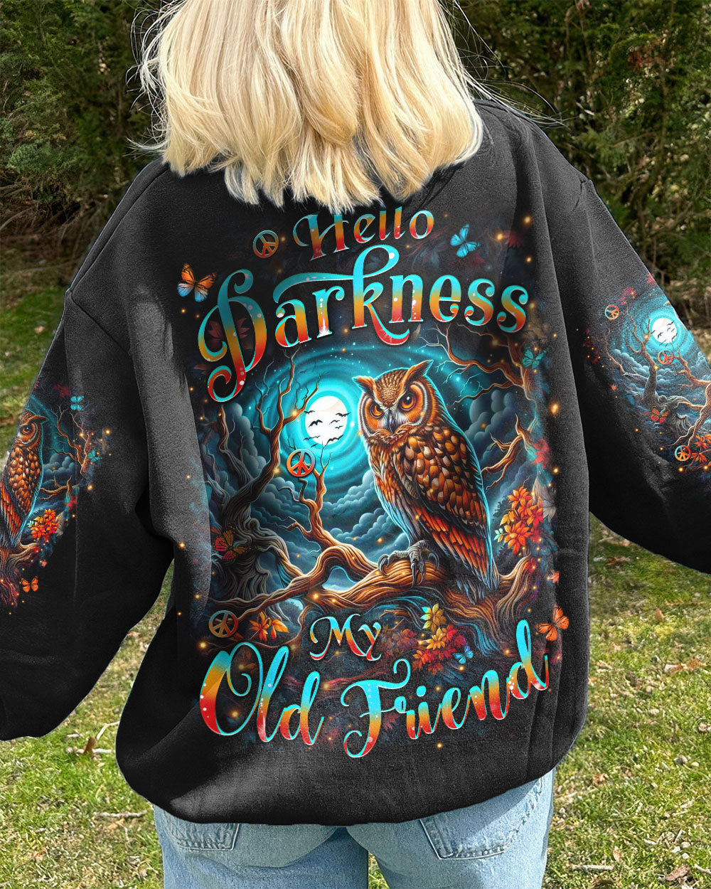 HELLO DARKNESS MY OLD FRIEND OWL ALL OVER PRINT - YHHN1709253