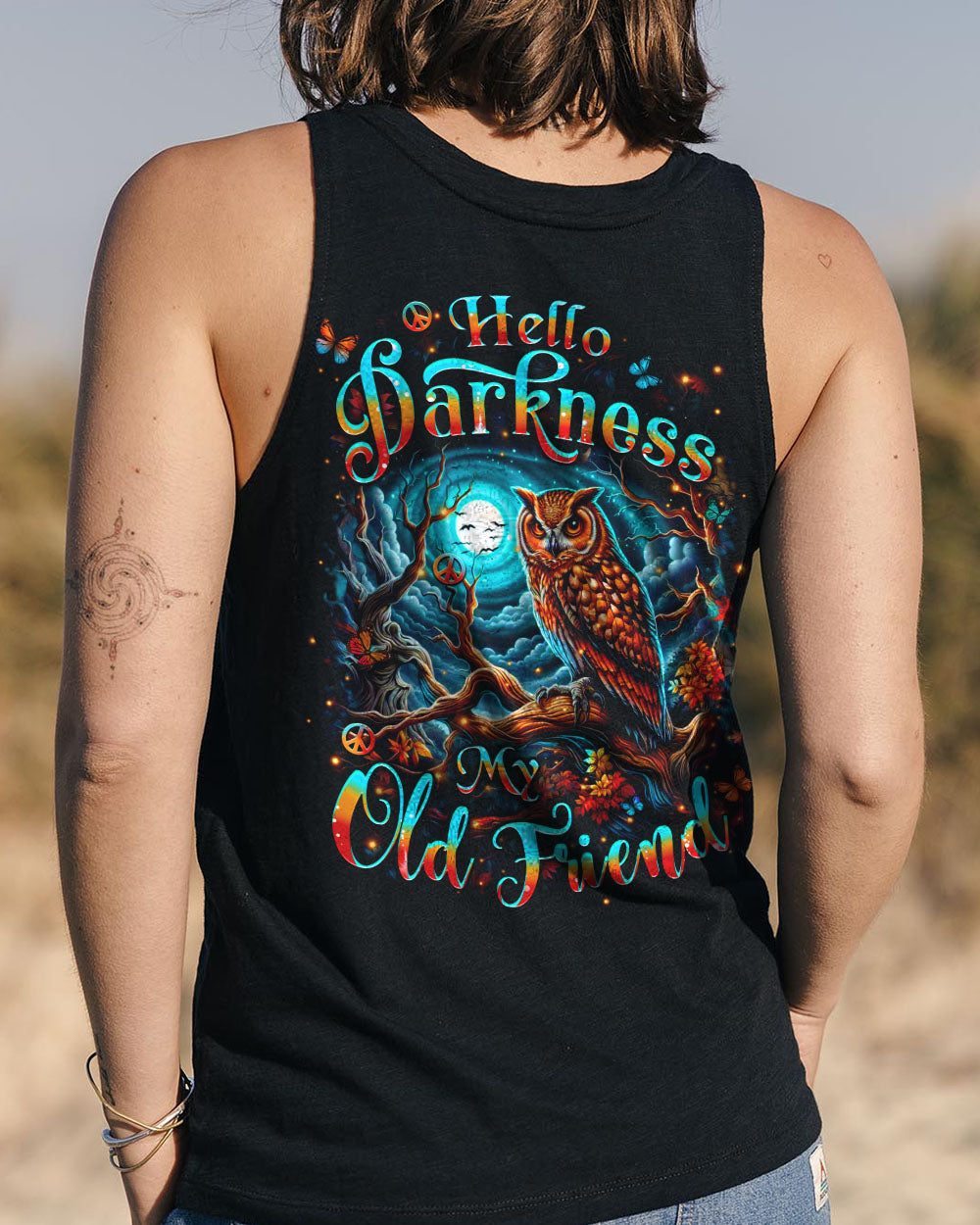 HELLO DARKNESS MY OLD FRIEND OWL ALL OVER PRINT - YHHN1709253