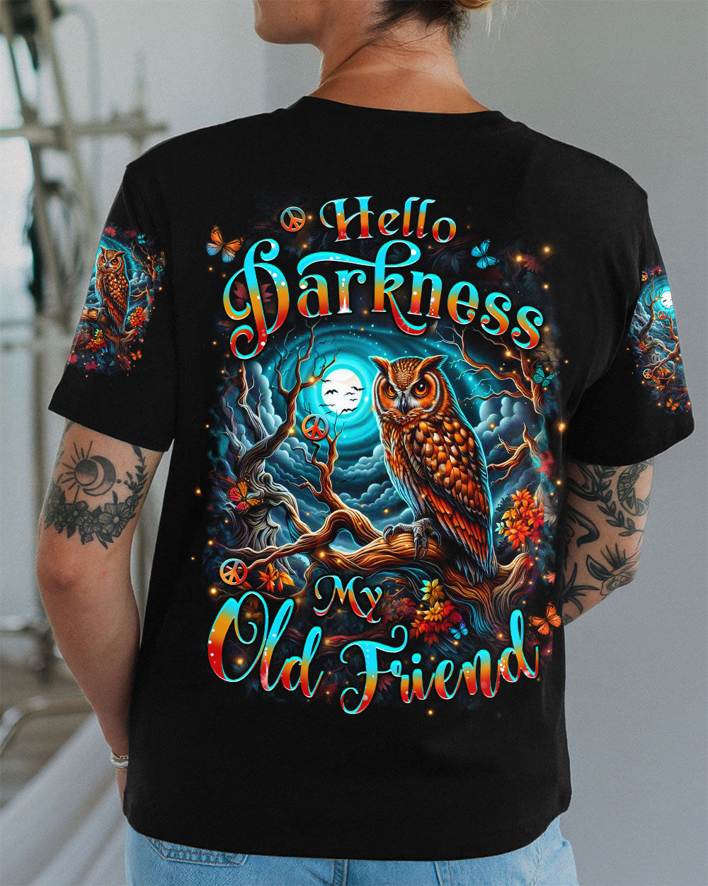 HELLO DARKNESS MY OLD FRIEND OWL ALL OVER PRINT - YHHN1709253