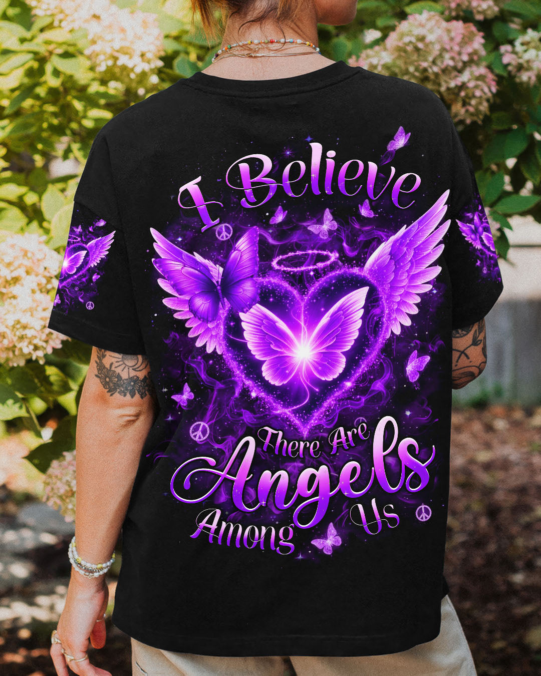 I BELIEVE THERE ARE ANGELS AMONG US BUTTERFLY ALL OVER PRINT - YHHN1811251