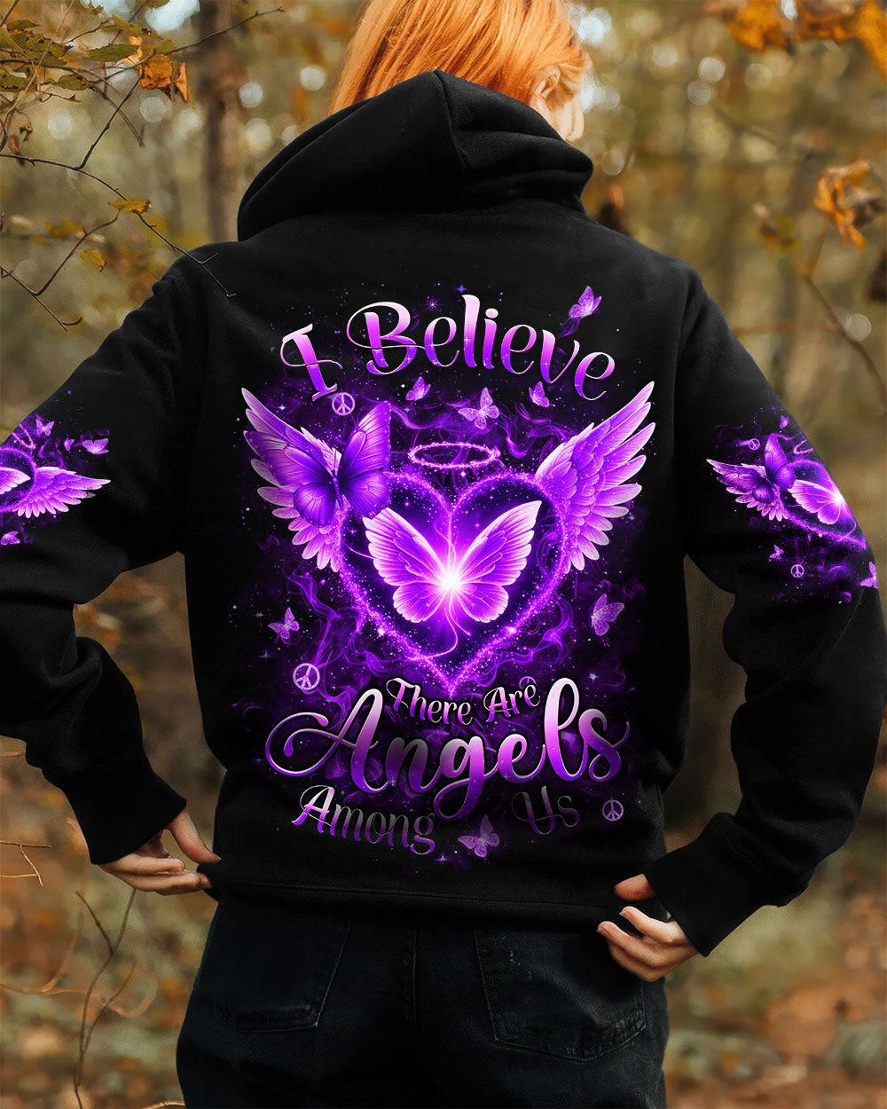 I BELIEVE THERE ARE ANGELS AMONG US BUTTERFLY ALL OVER PRINT - YHHN1811251