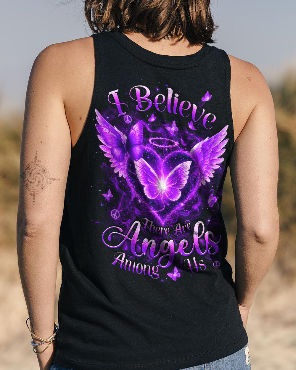 I BELIEVE THERE ARE ANGELS AMONG US BUTTERFLY ALL OVER PRINT - YHHN1811251