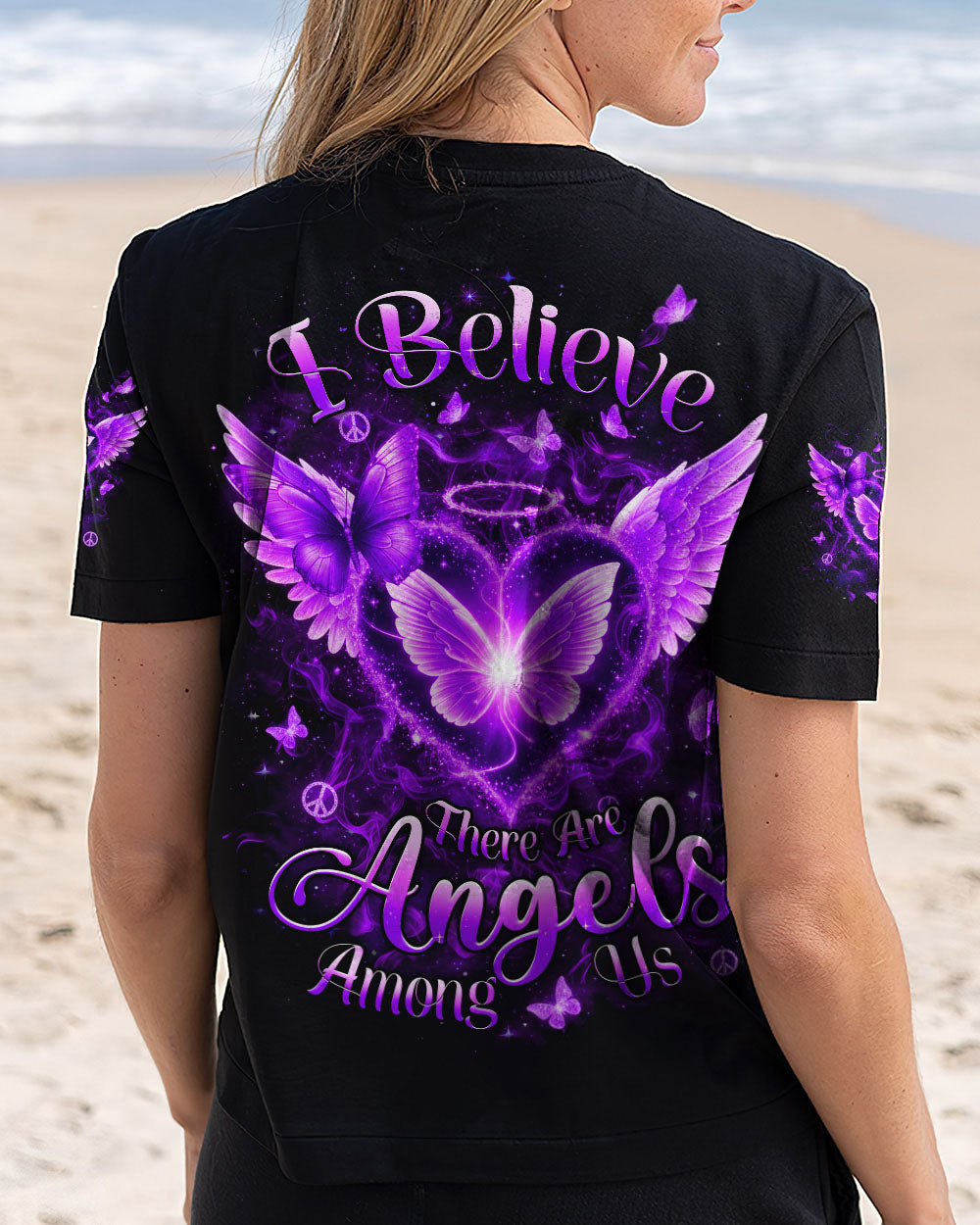 I BELIEVE THERE ARE ANGELS AMONG US BUTTERFLY ALL OVER PRINT - YHHN1811251