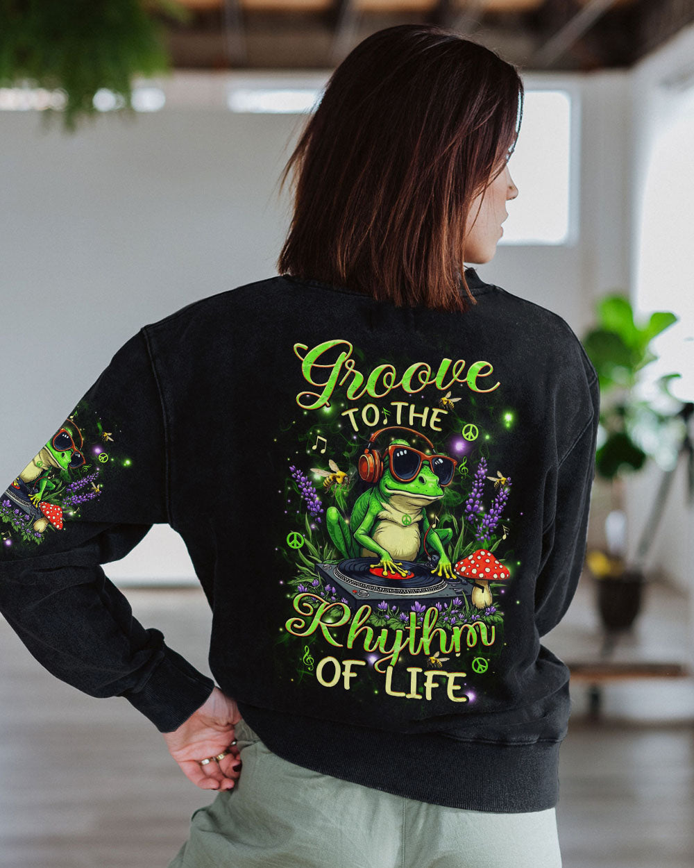 GROOVE TO THE RHYTHM OF LIFE FROG ALL OVER PRINT - YHHN2002254