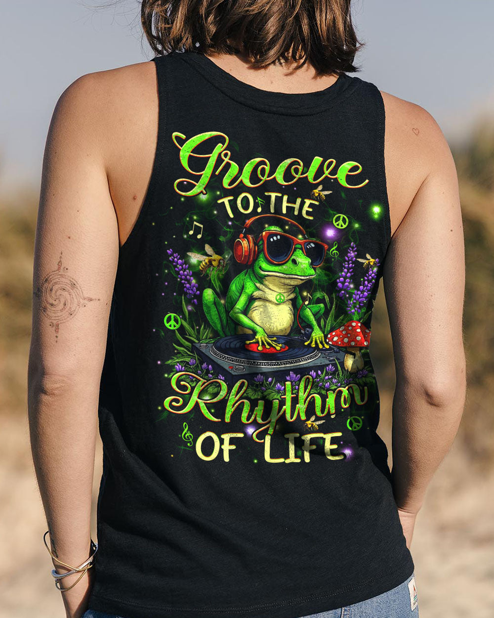 GROOVE TO THE RHYTHM OF LIFE FROG ALL OVER PRINT - YHHN2002254