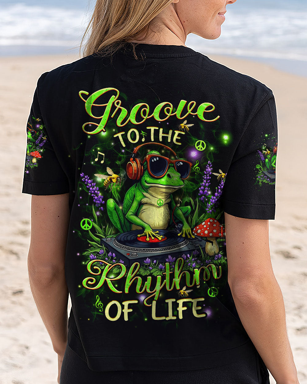 GROOVE TO THE RHYTHM OF LIFE FROG ALL OVER PRINT - YHHN2002254