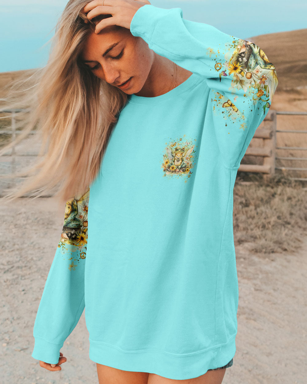 BE YOU THE WORLD WILL ADJUST FROG ALL OVER PRINT - YHHN2103241