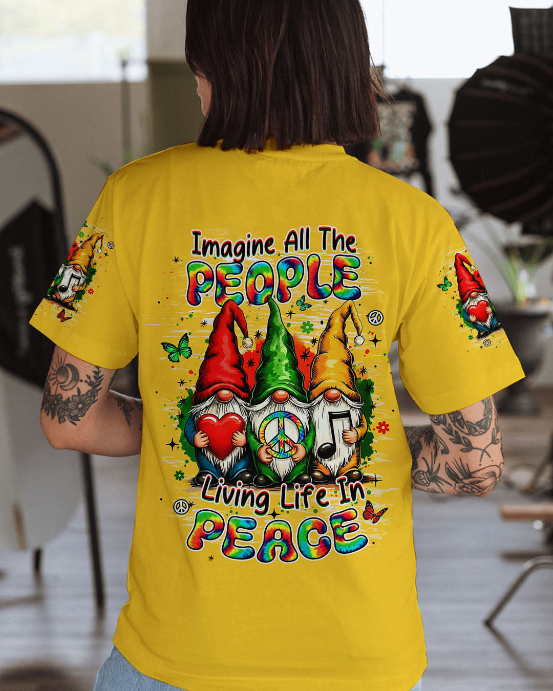 IMAGINE ALL THE PEOPLE LIVING LIFE IN PEACE GNOMES ALL OVER PRINT - YHHN2111253