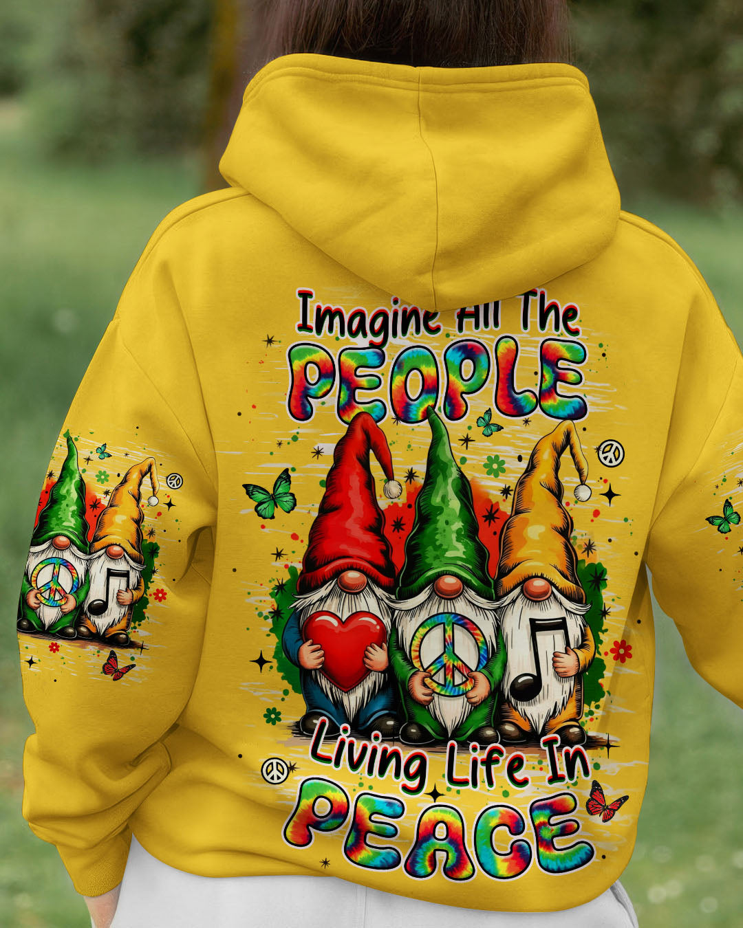 IMAGINE ALL THE PEOPLE LIVING LIFE IN PEACE GNOMES ALL OVER PRINT - YHHN2111253