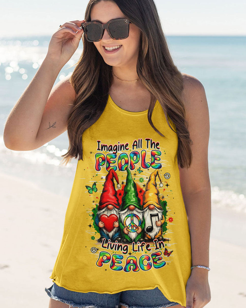 IMAGINE ALL THE PEOPLE LIVING LIFE IN PEACE GNOMES ALL OVER PRINT - YHHN2111253