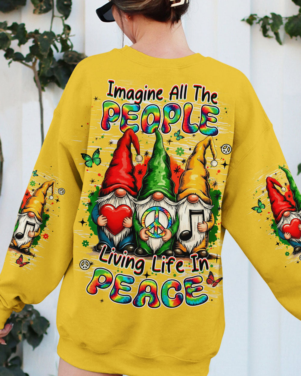 IMAGINE ALL THE PEOPLE LIVING LIFE IN PEACE GNOMES ALL OVER PRINT - YHHN2111253