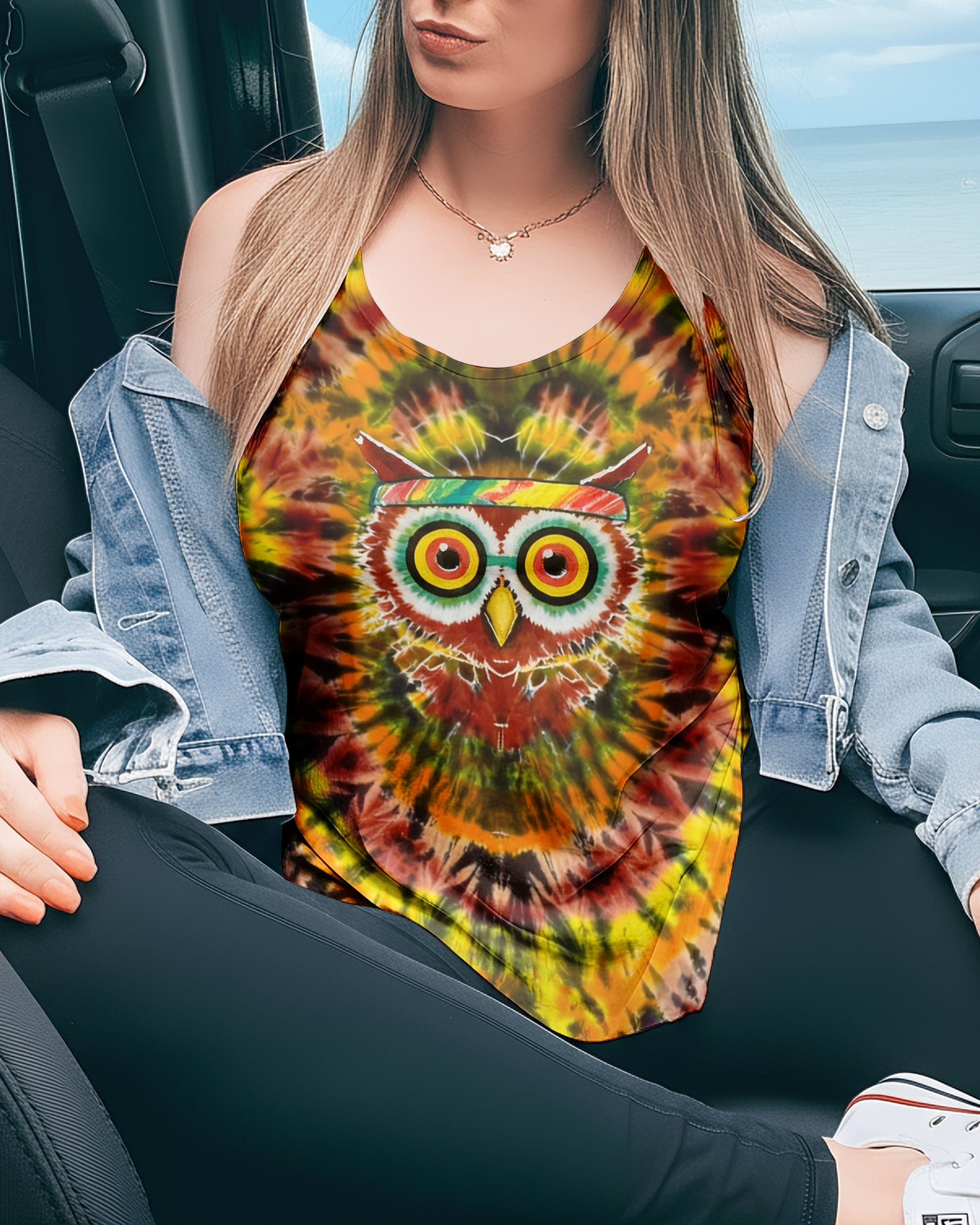 VIVID PSYCHEDELIC OWL ALL OVER PRINT - YHHN2301262