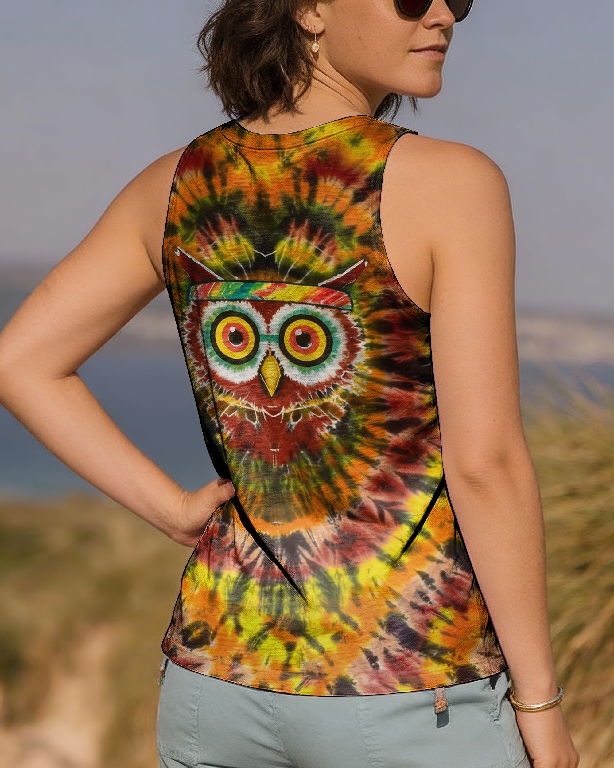 VIVID PSYCHEDELIC OWL ALL OVER PRINT - YHHN2301262