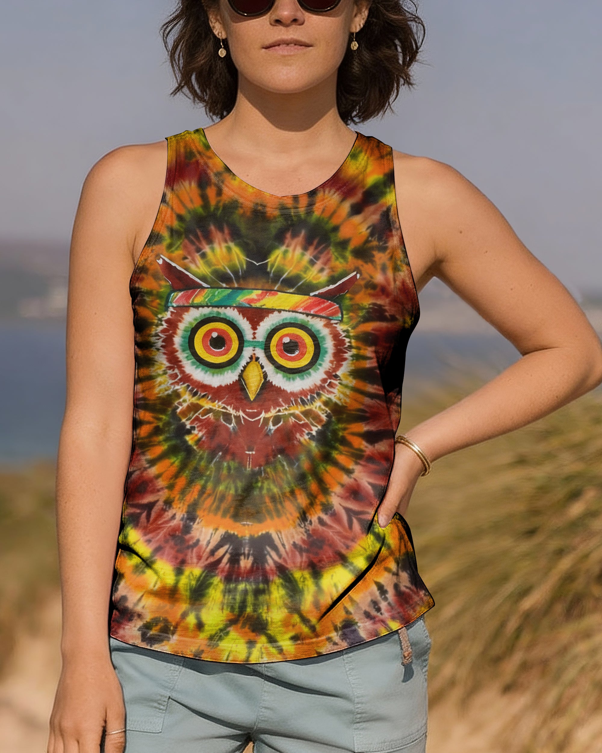 VIVID PSYCHEDELIC OWL ALL OVER PRINT - YHHN2301262