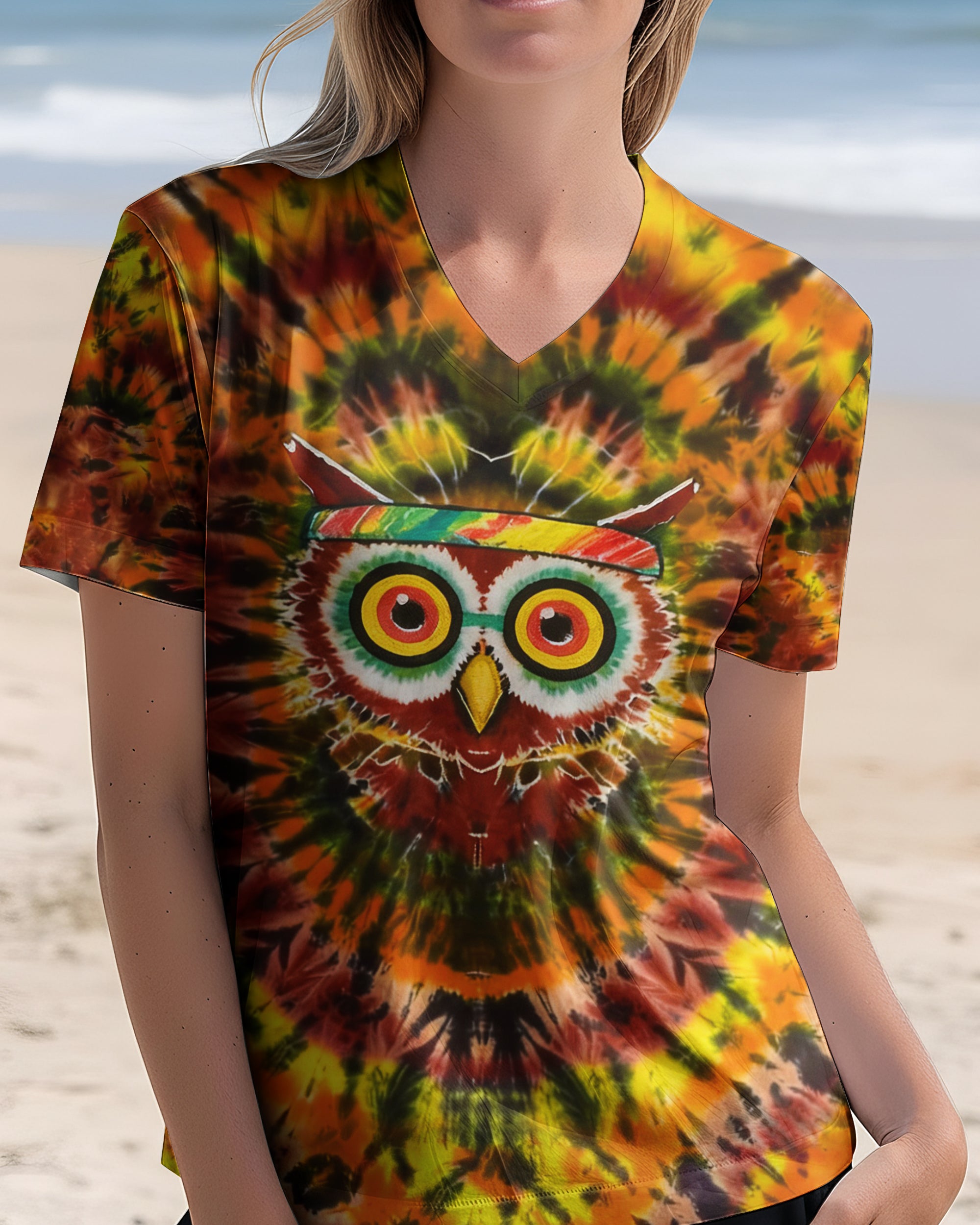 VIVID PSYCHEDELIC OWL ALL OVER PRINT - YHHN2301262