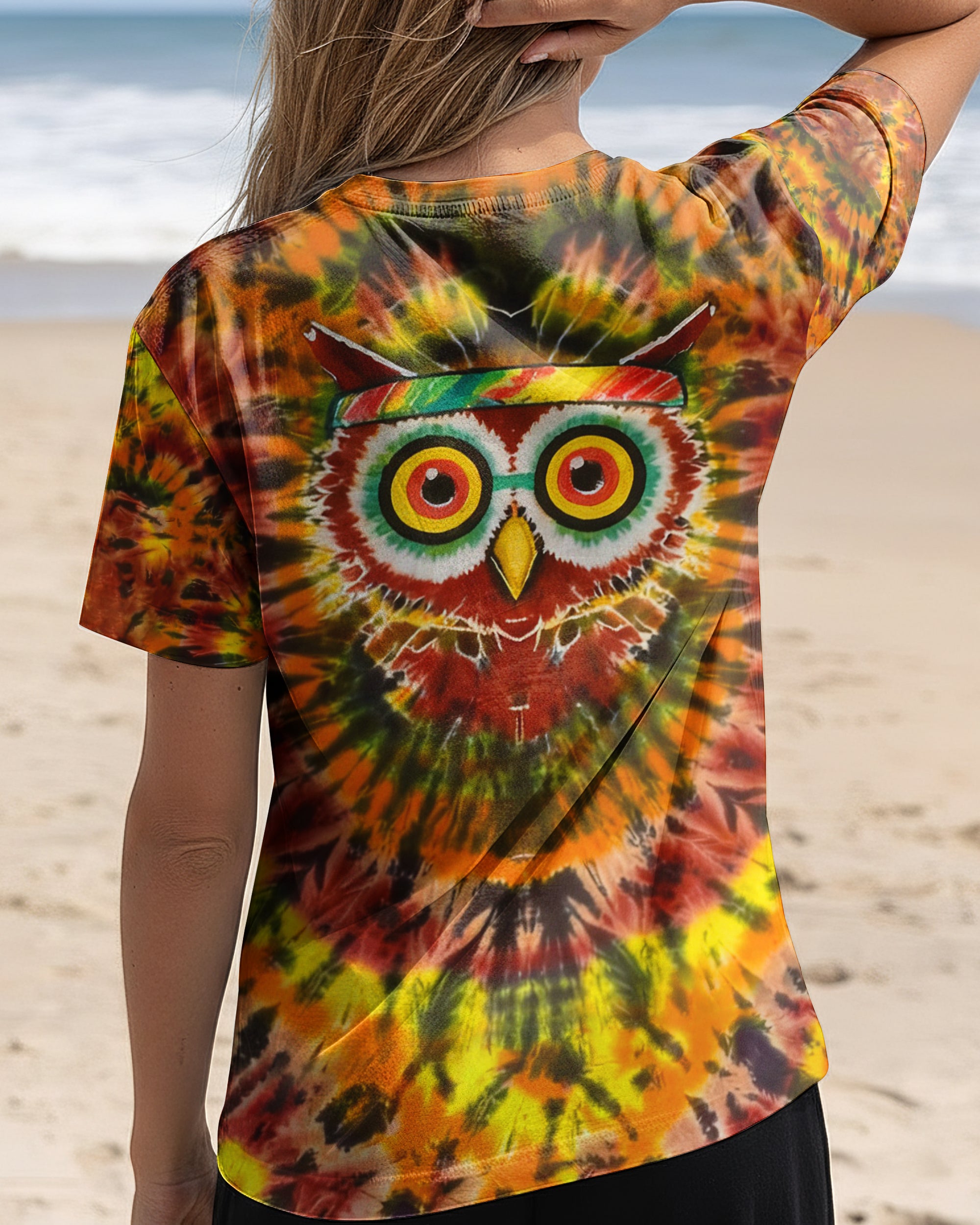 VIVID PSYCHEDELIC OWL ALL OVER PRINT - YHHN2301262