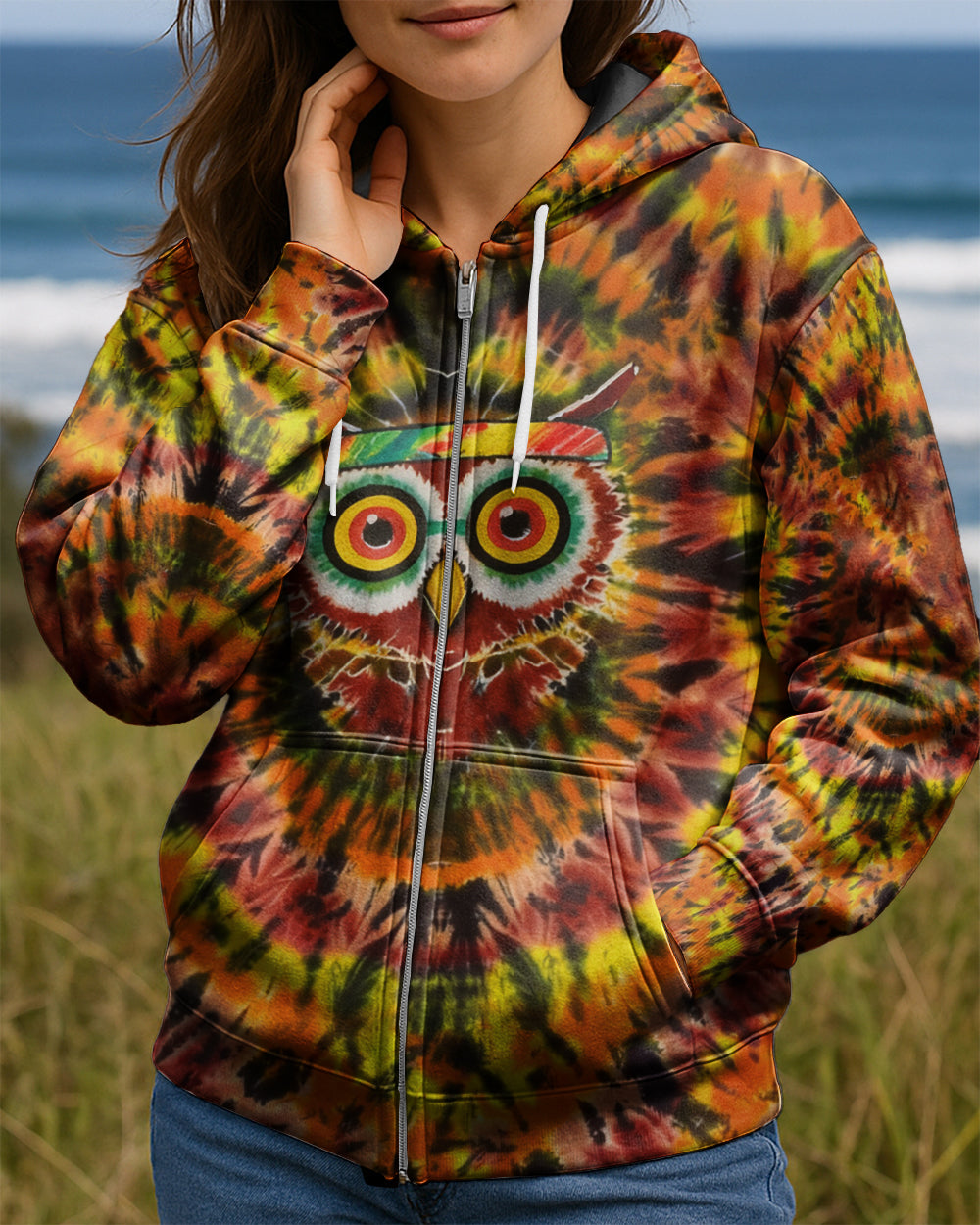VIVID PSYCHEDELIC OWL ALL OVER PRINT - YHHN2301262