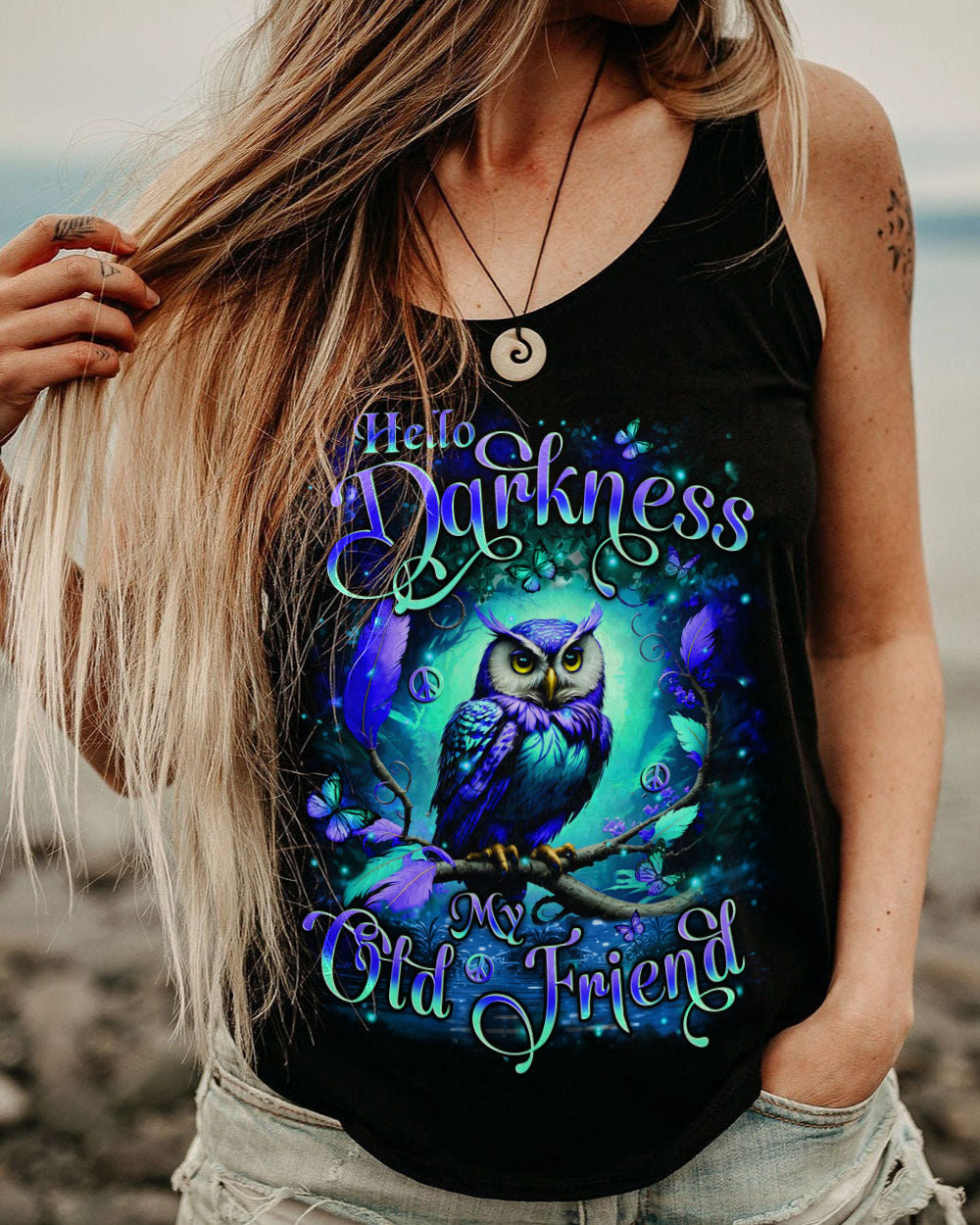 HELLO DARKNESS MY OLD FRIEND OWL ALL OVER PRINT - YHHN2508252