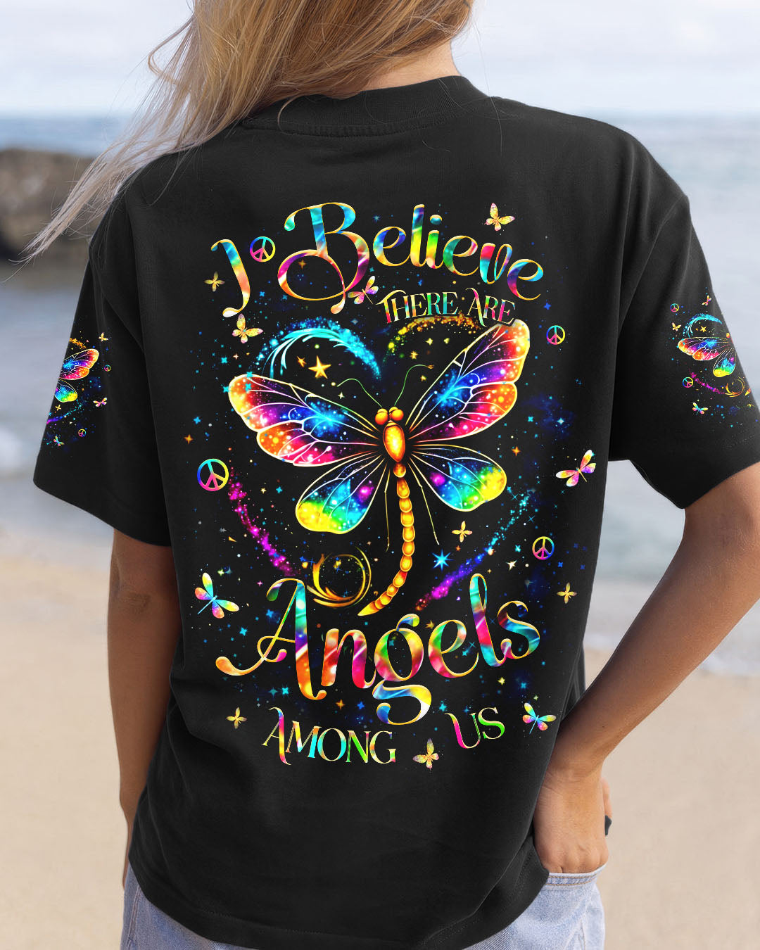 I BELIEVE THERE ARE ANGELS AMONG US DRAGONFLY ALL OVER PRINT - YHHN2611253