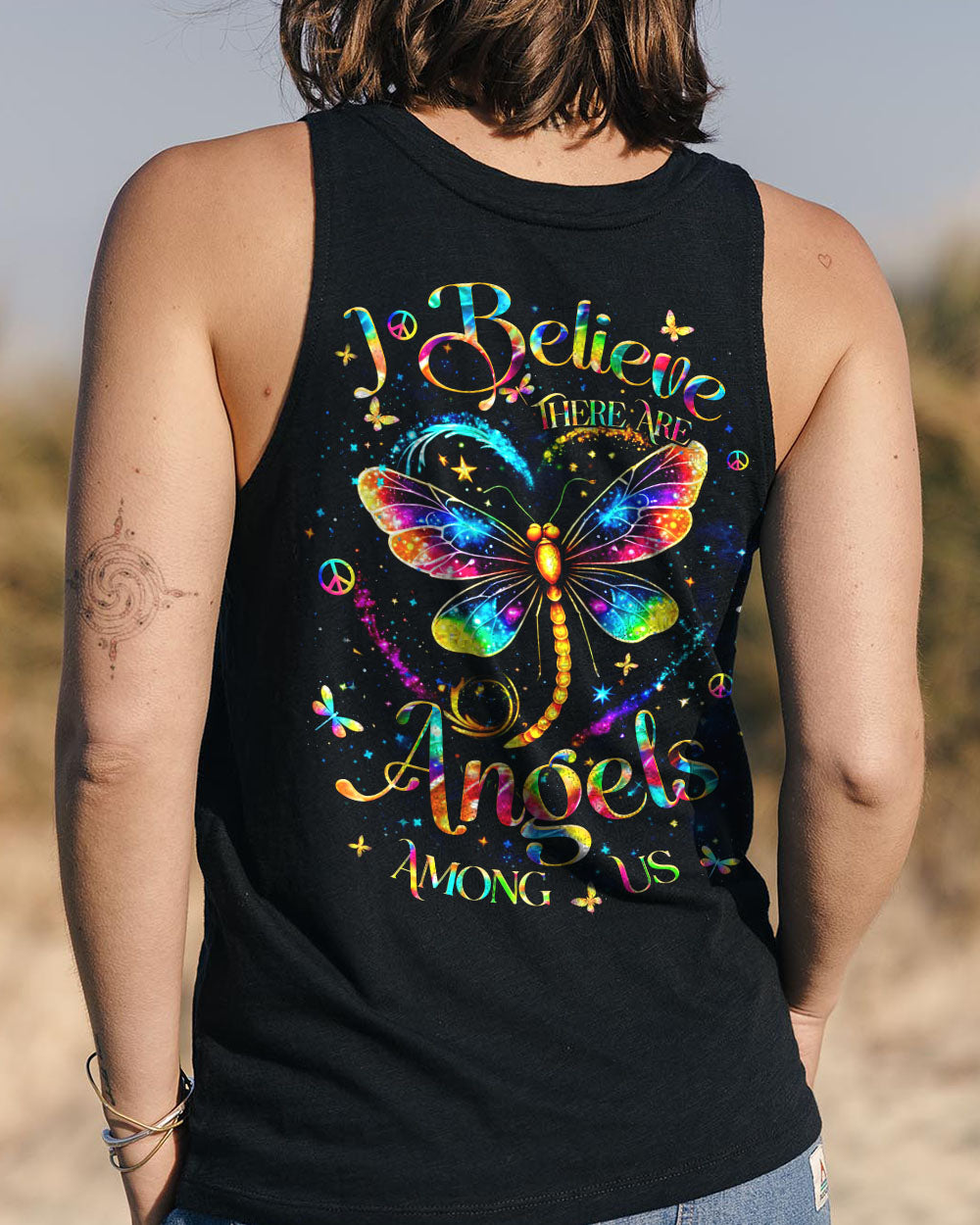 I BELIEVE THERE ARE ANGELS AMONG US DRAGONFLY ALL OVER PRINT - YHHN2611253