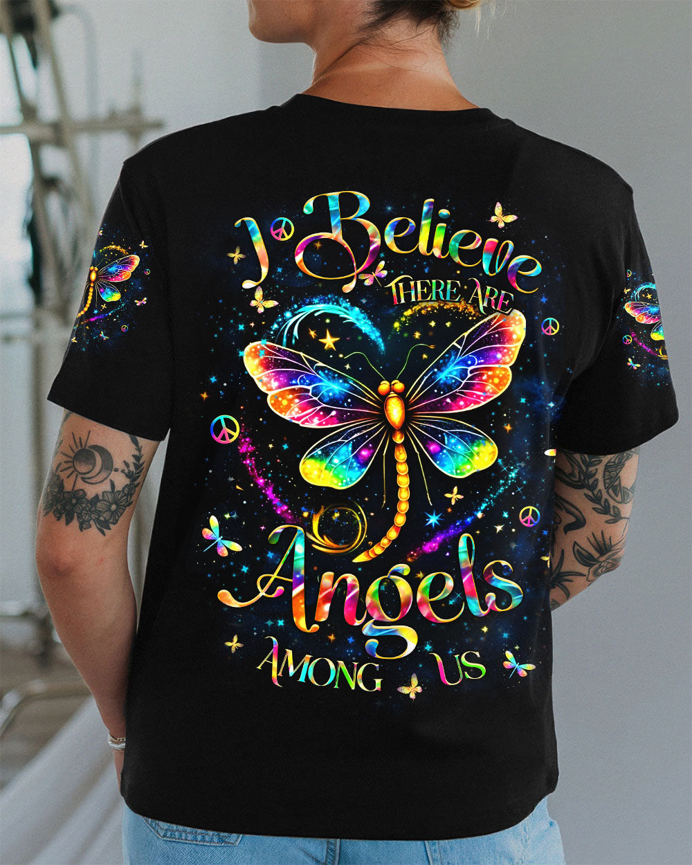 I BELIEVE THERE ARE ANGELS AMONG US DRAGONFLY ALL OVER PRINT - YHHN2611253