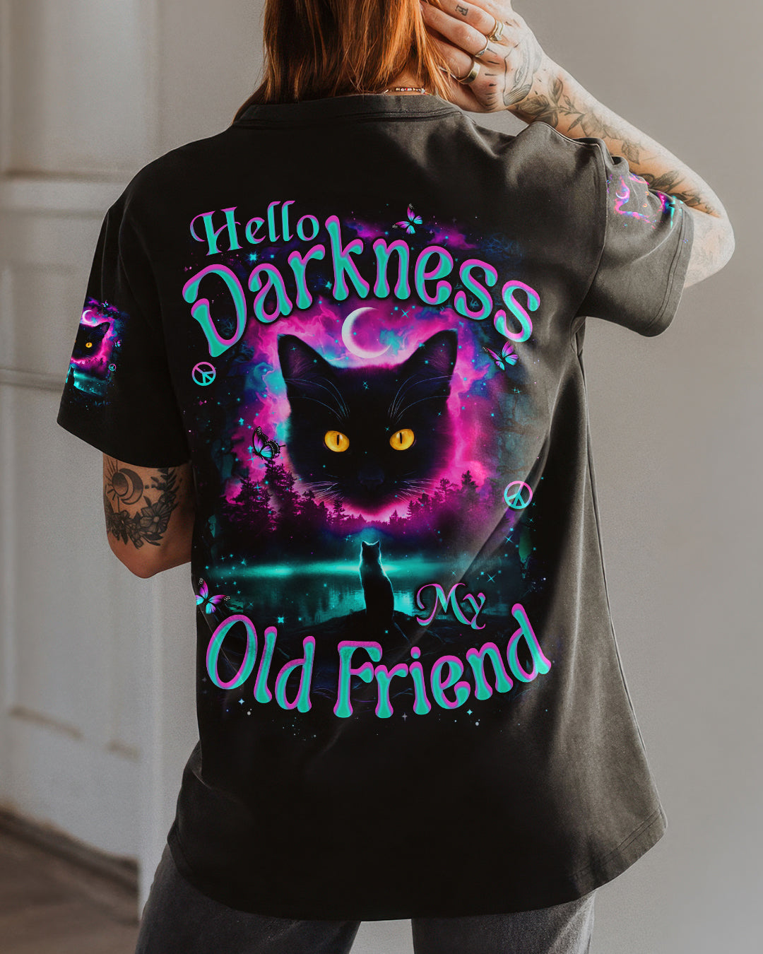 HELLO DARKNESS MY OLD FRIEND CAT ALL OVER PRINT - YHHN2701261