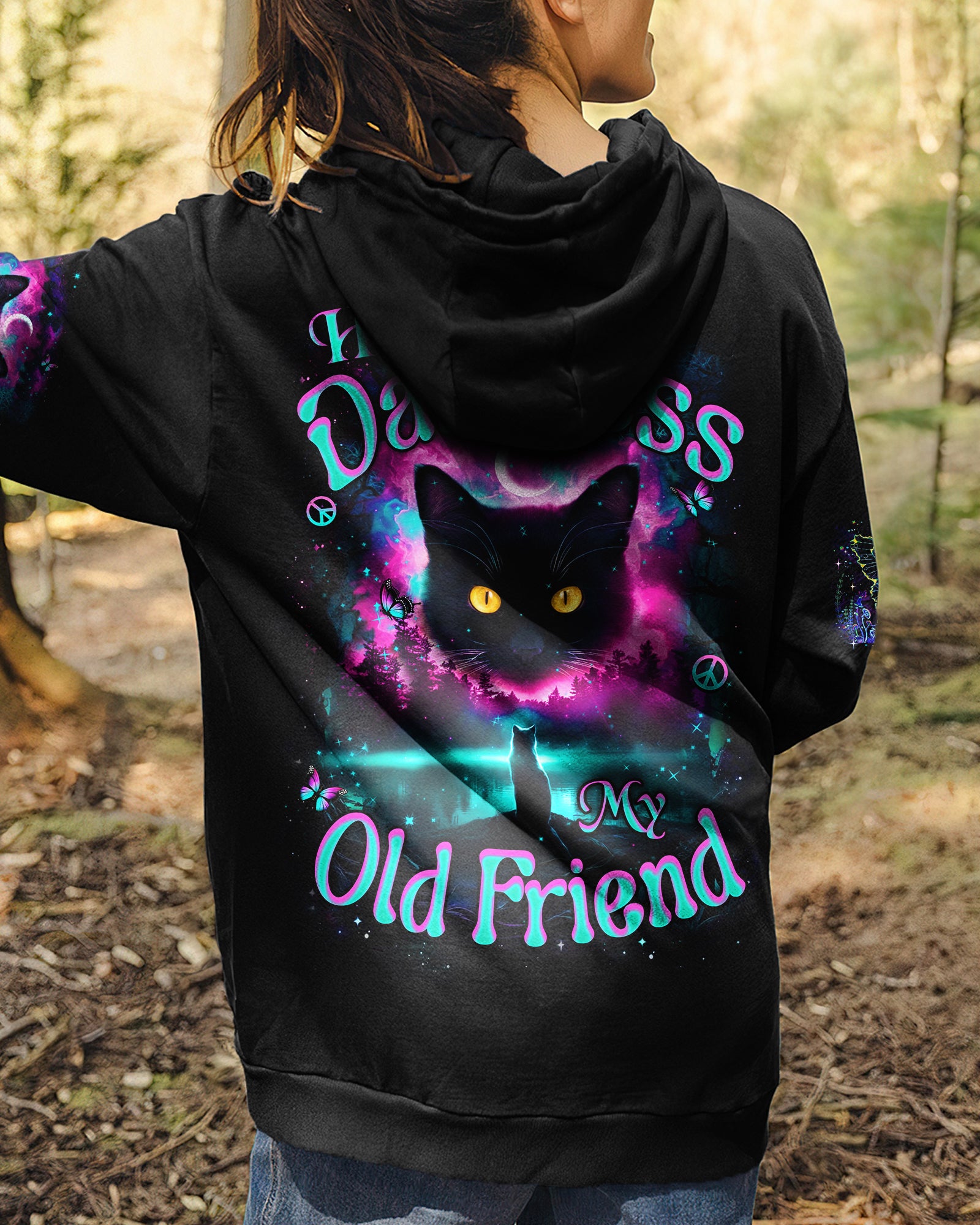 HELLO DARKNESS MY OLD FRIEND CAT ALL OVER PRINT - YHHN2701261