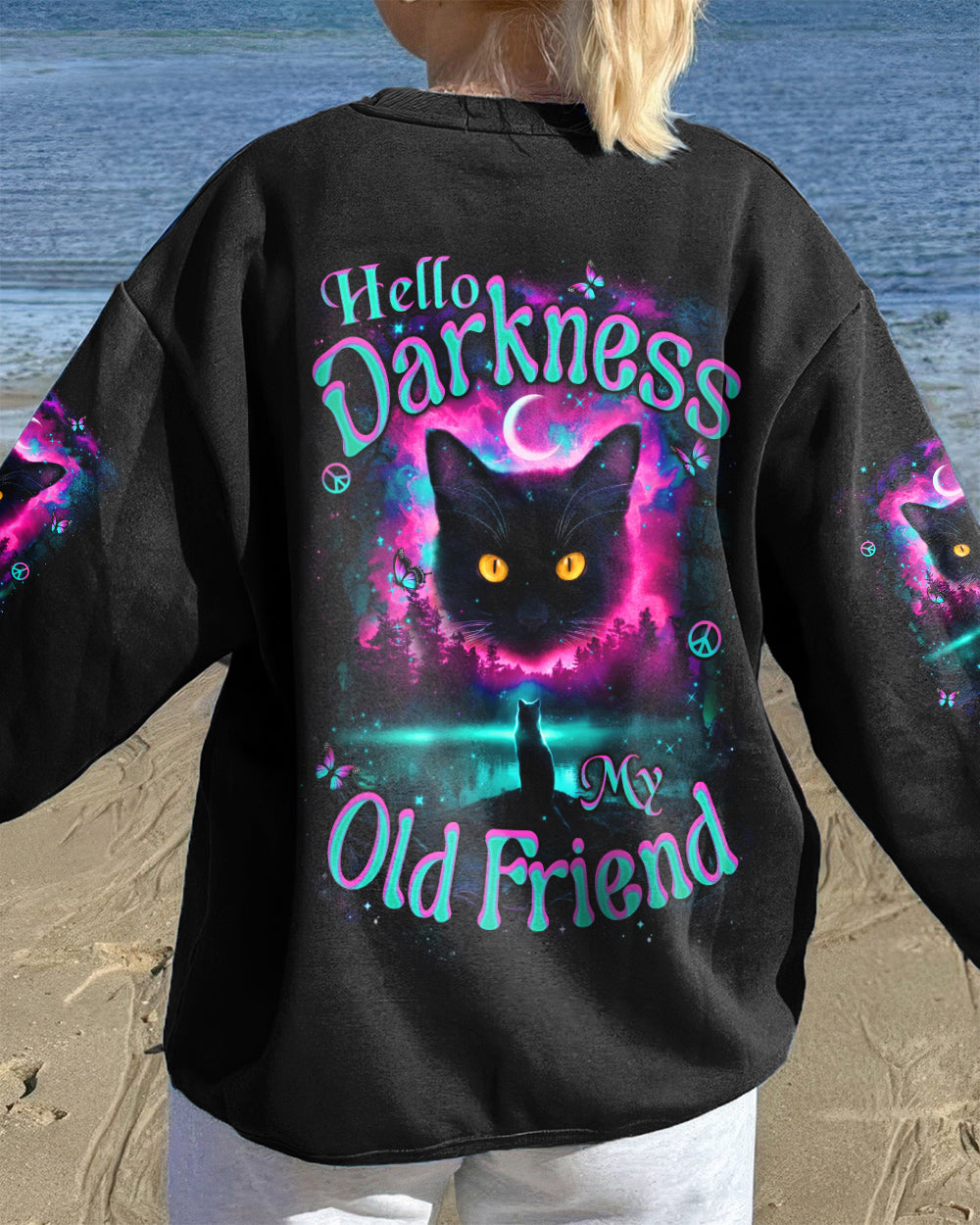 HELLO DARKNESS MY OLD FRIEND CAT ALL OVER PRINT - YHHN2701261