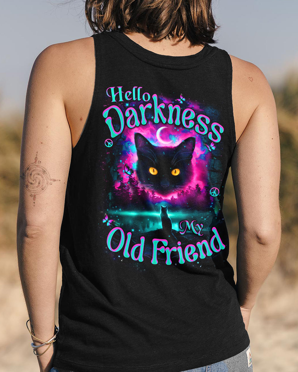 HELLO DARKNESS MY OLD FRIEND CAT ALL OVER PRINT - YHHN2701261