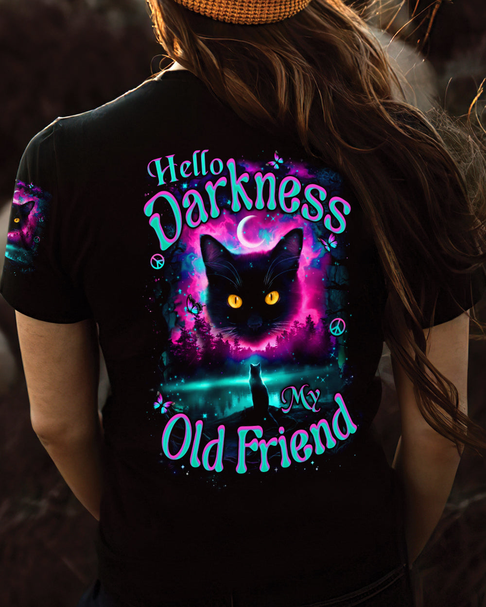 HELLO DARKNESS MY OLD FRIEND CAT ALL OVER PRINT - YHHN2701261