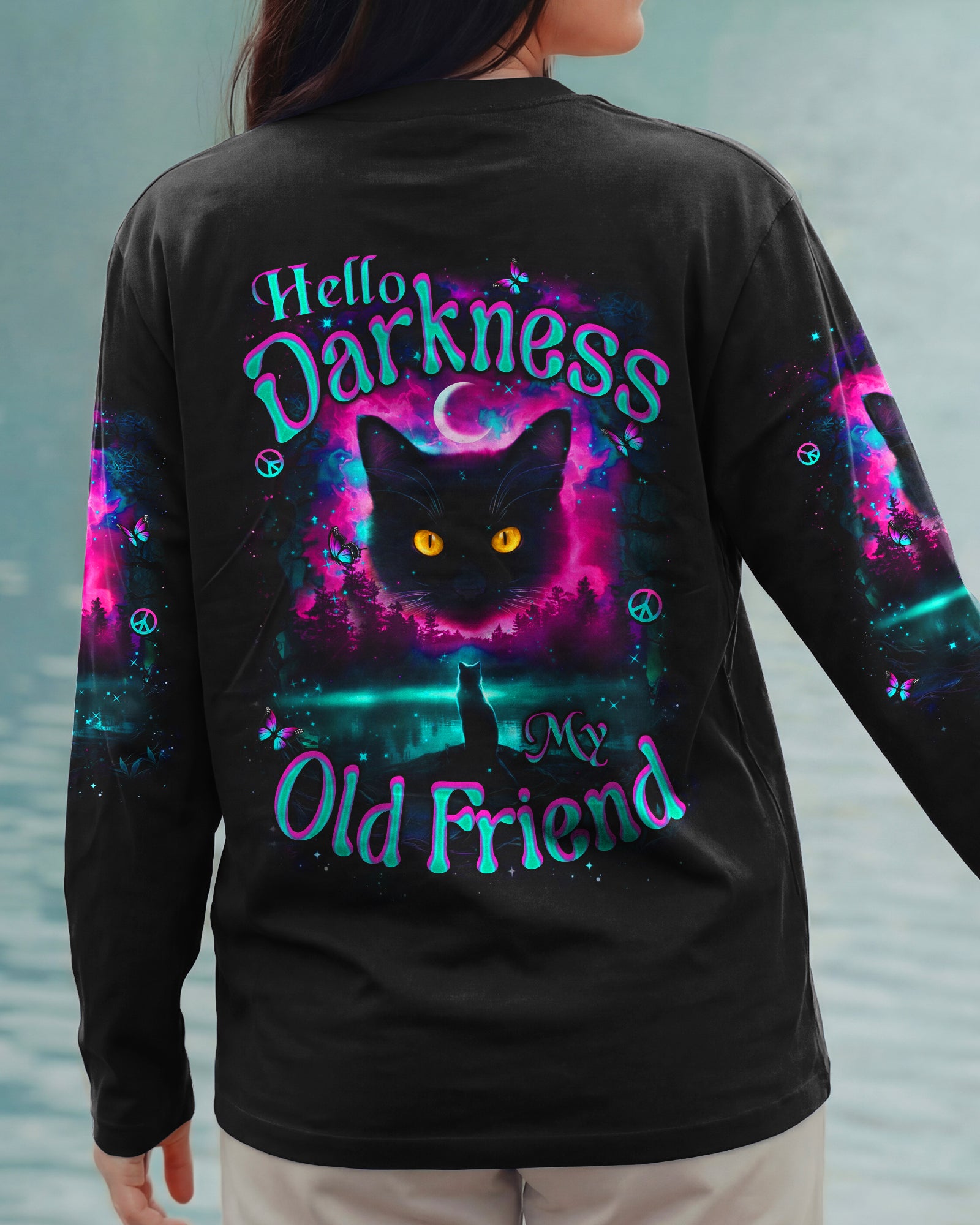 HELLO DARKNESS MY OLD FRIEND CAT ALL OVER PRINT - YHHN2701261