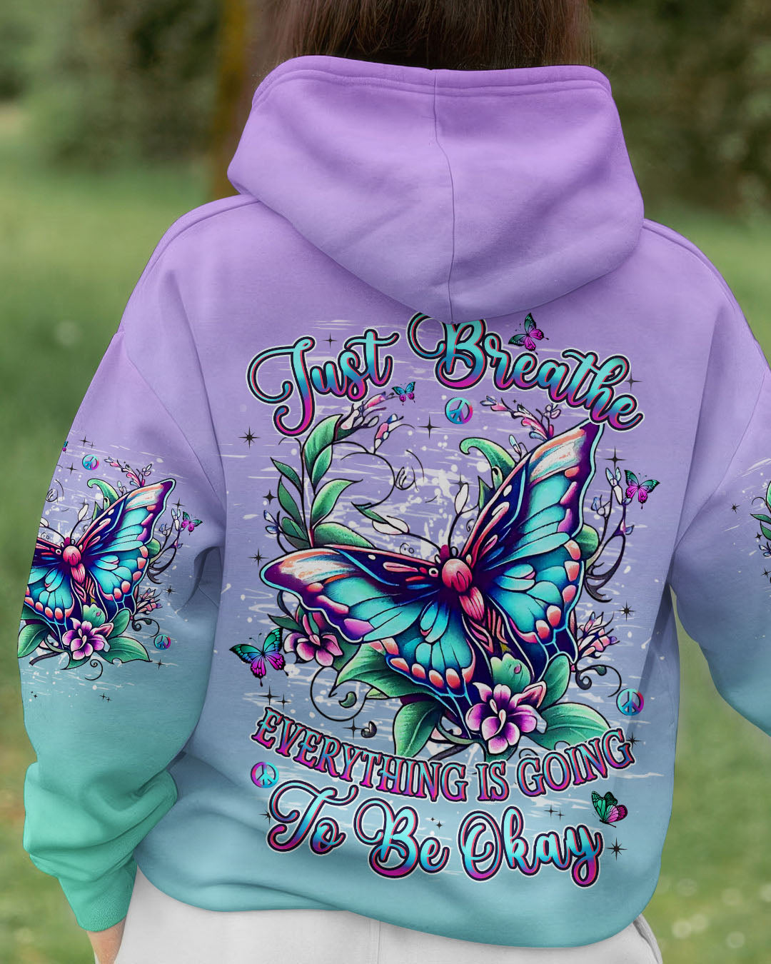 JUST BREATHE BUTTERFLY ALL OVER PRINT - YHHN2811253