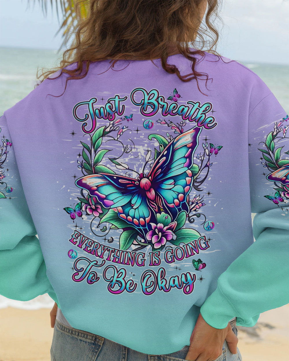 JUST BREATHE BUTTERFLY ALL OVER PRINT - YHHN2811253