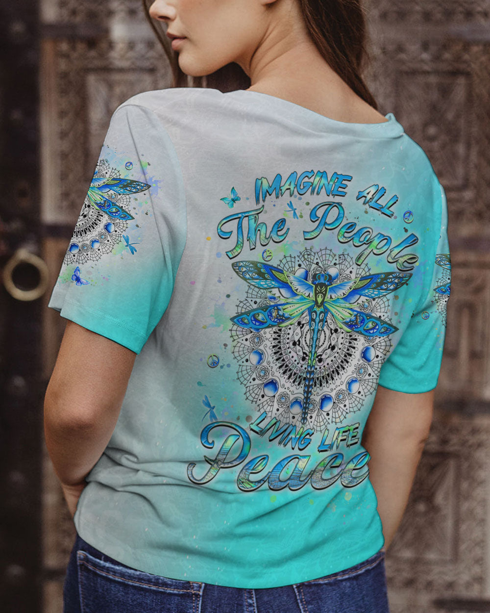 IMAGINE ALL THE PEOPLE LIVING LIFE IN PEACE ALL OVER PRINT - YHHN2902244