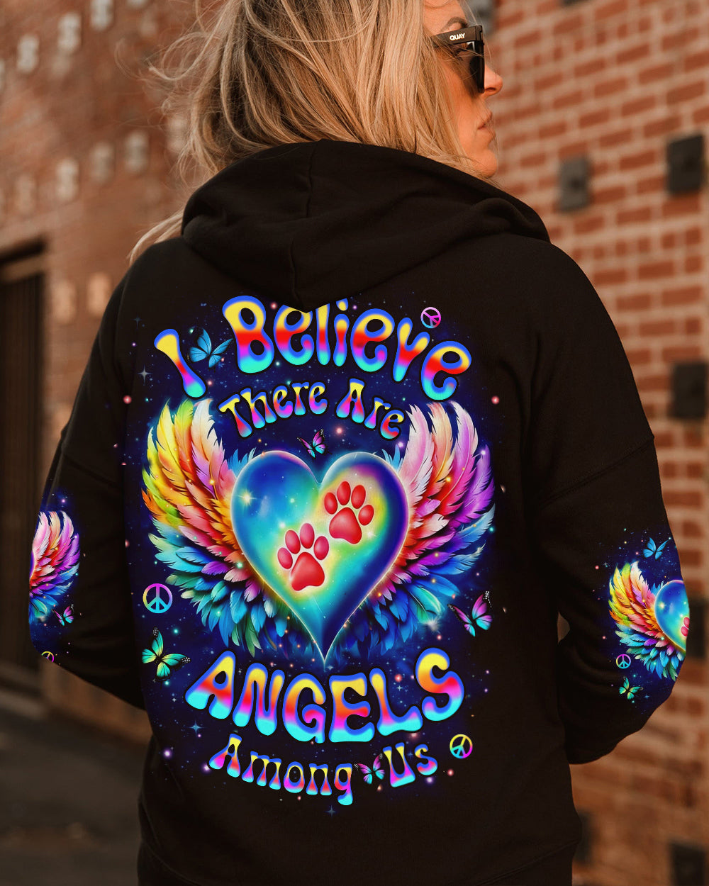 I BELIEVE THERE ARE ANGELS AMONG US PAW PRINT ALL OVER PRINT - YHHN2912253