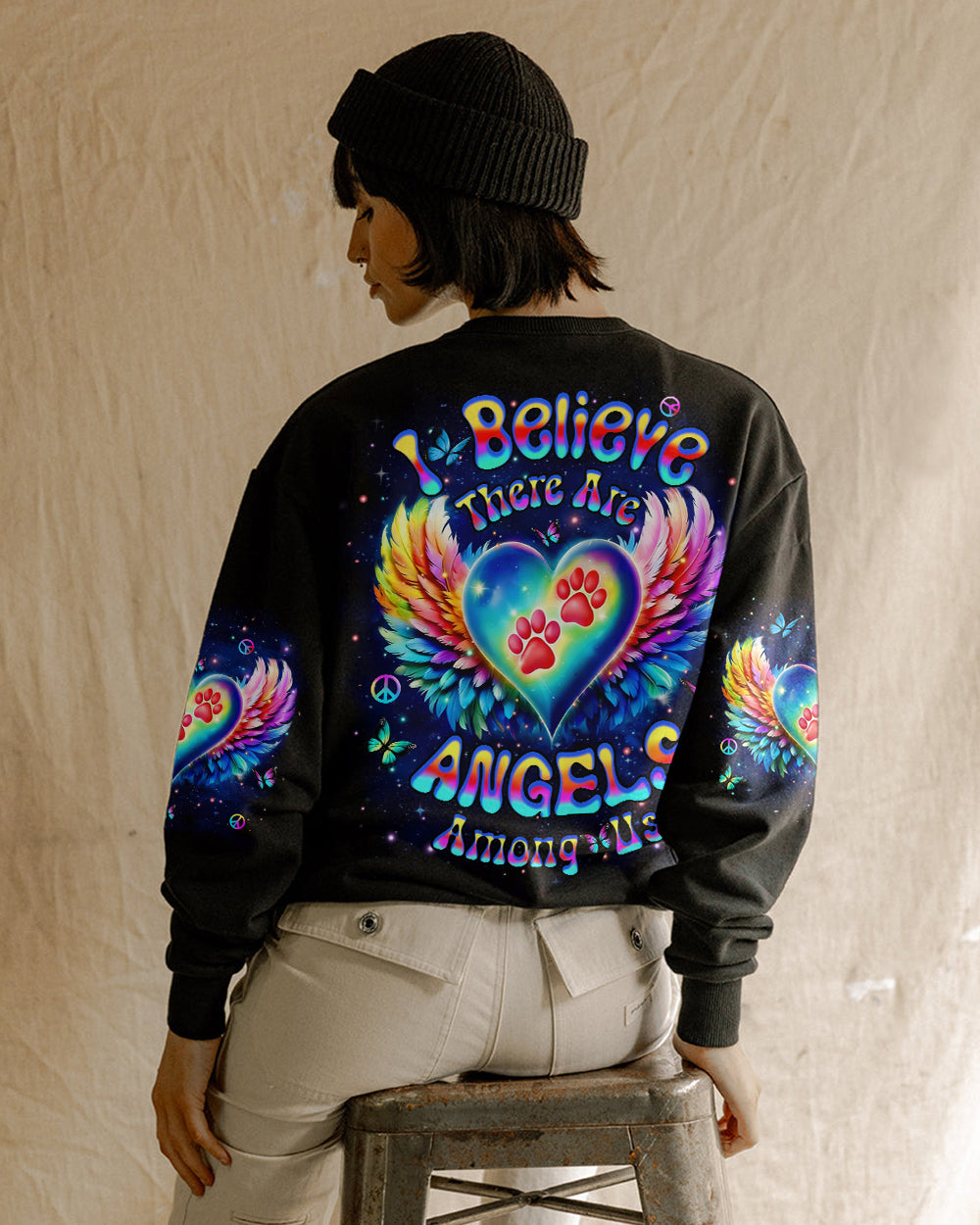 I BELIEVE THERE ARE ANGELS AMONG US PAW PRINT ALL OVER PRINT - YHHN2912253