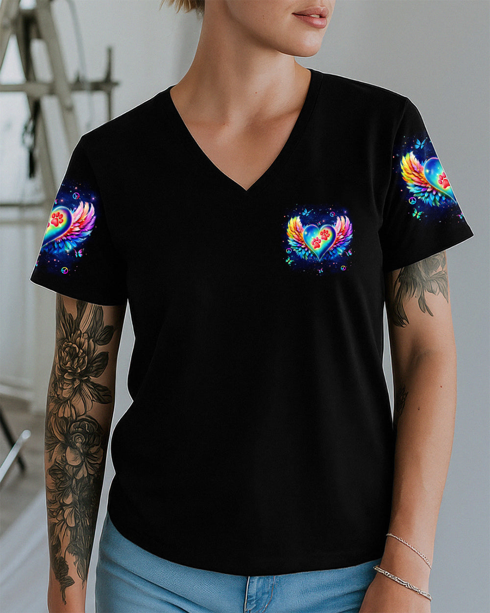 I BELIEVE THERE ARE ANGELS AMONG US PAW PRINT ALL OVER PRINT - YHHN2912253