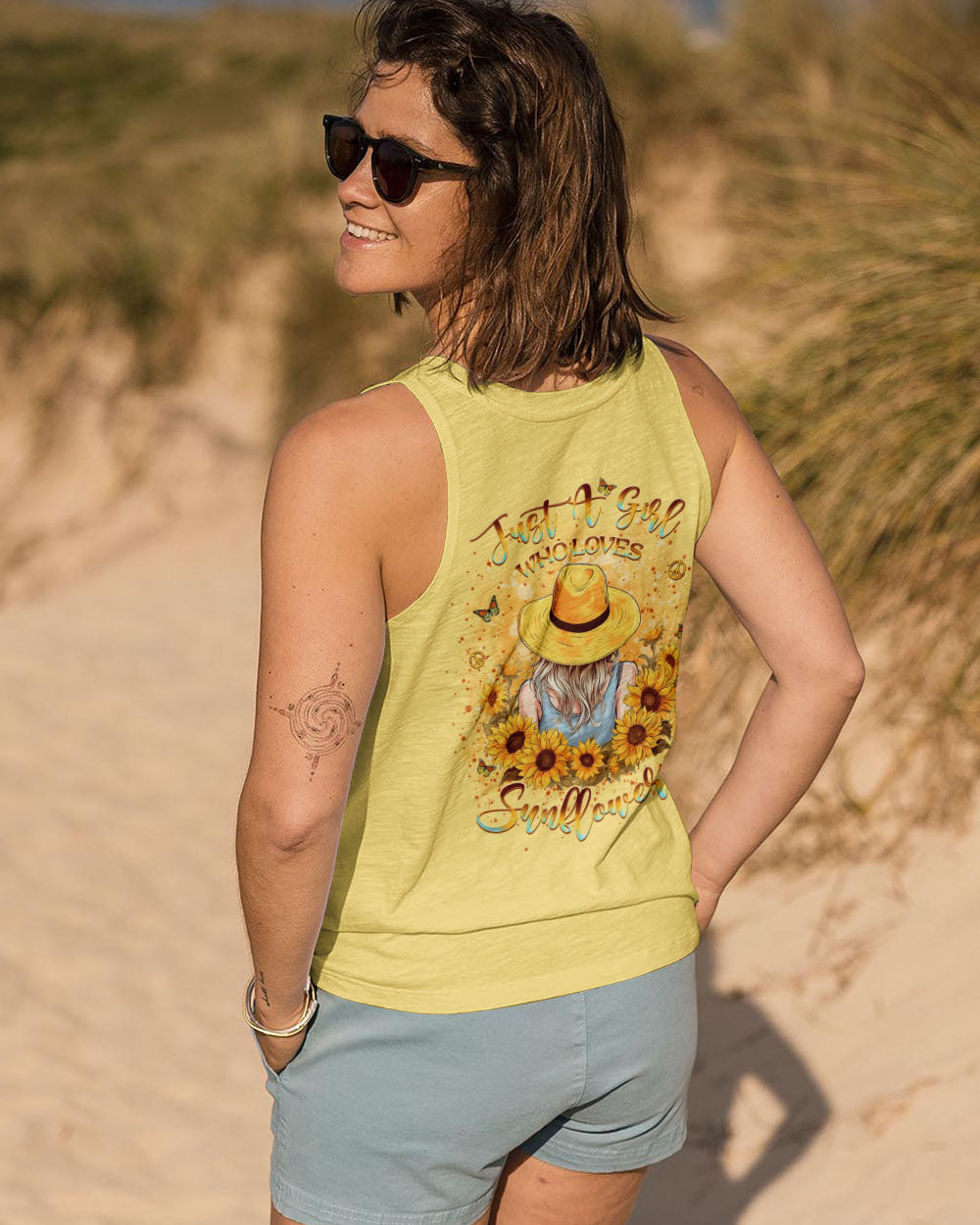 JUST A GIRL WHO LOVES SUNFLOWERS ALL OVER PRINT - YHKD0404244