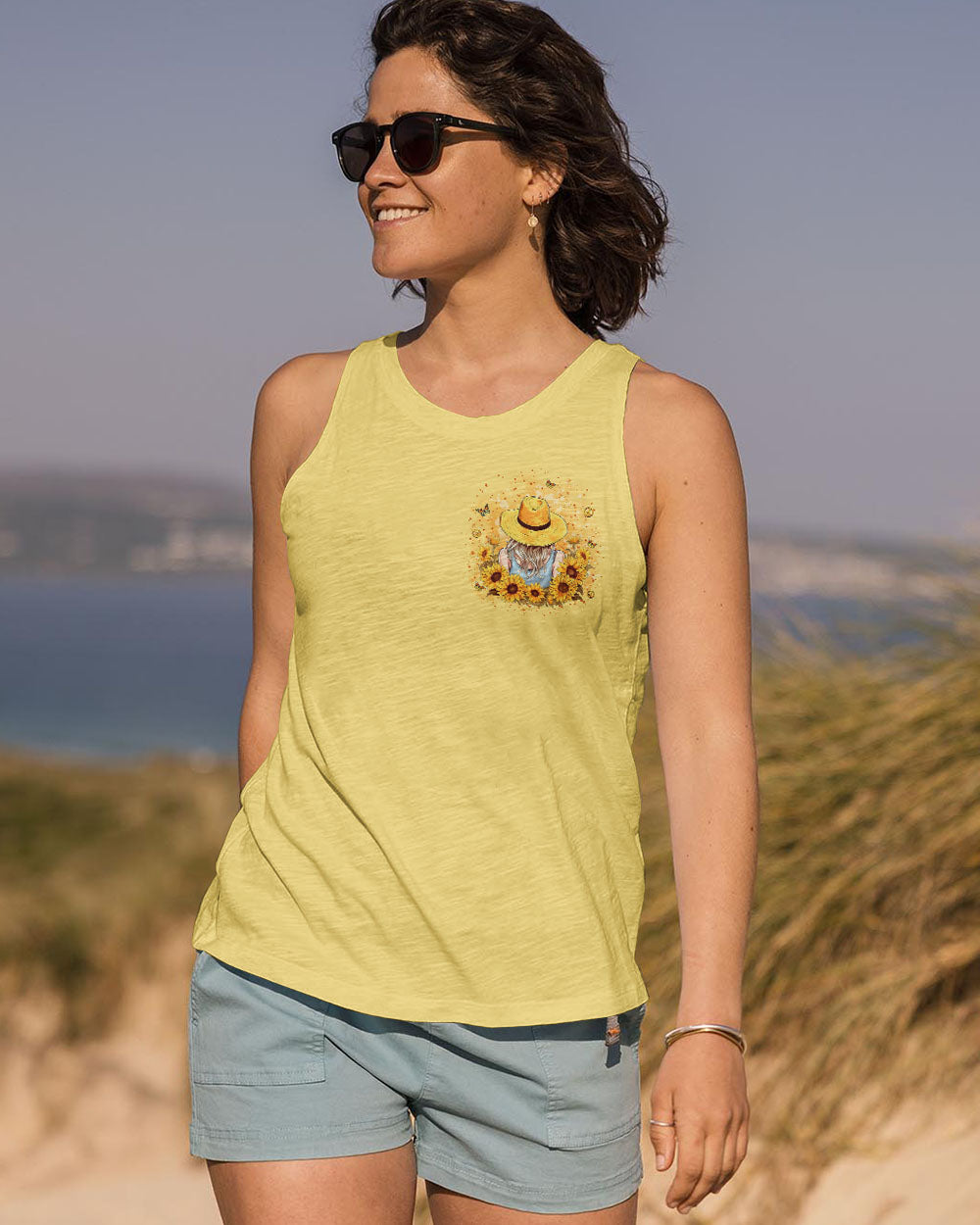 JUST A GIRL WHO LOVES SUNFLOWERS ALL OVER PRINT - YHKD0404244