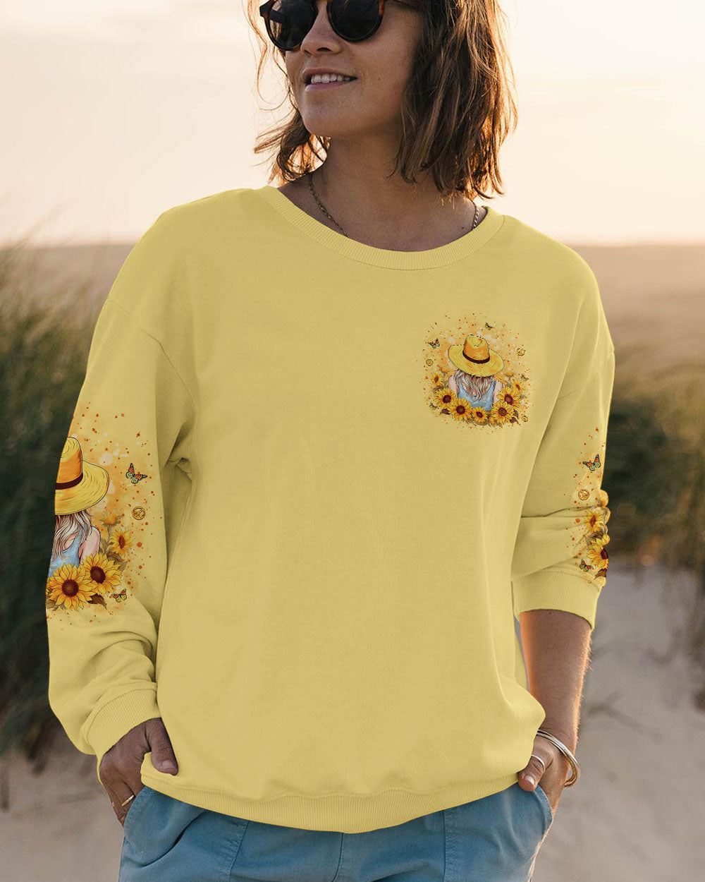 JUST A GIRL WHO LOVES SUNFLOWERS ALL OVER PRINT - YHKD0404244