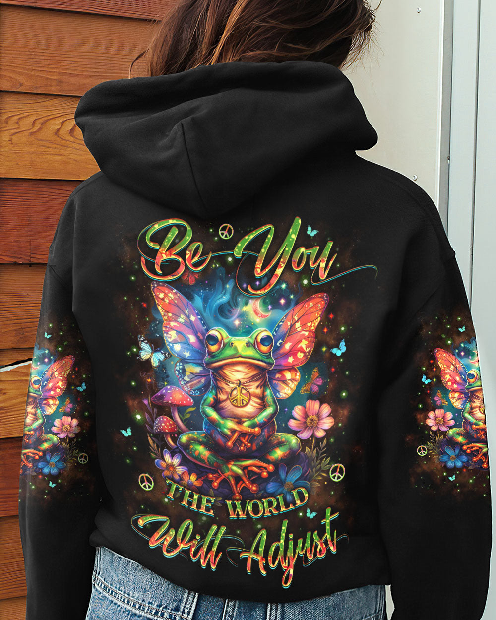 BE YOU THE WORLD WILL ADJUST FROG ALL OVER PRINT - YHKD0603241