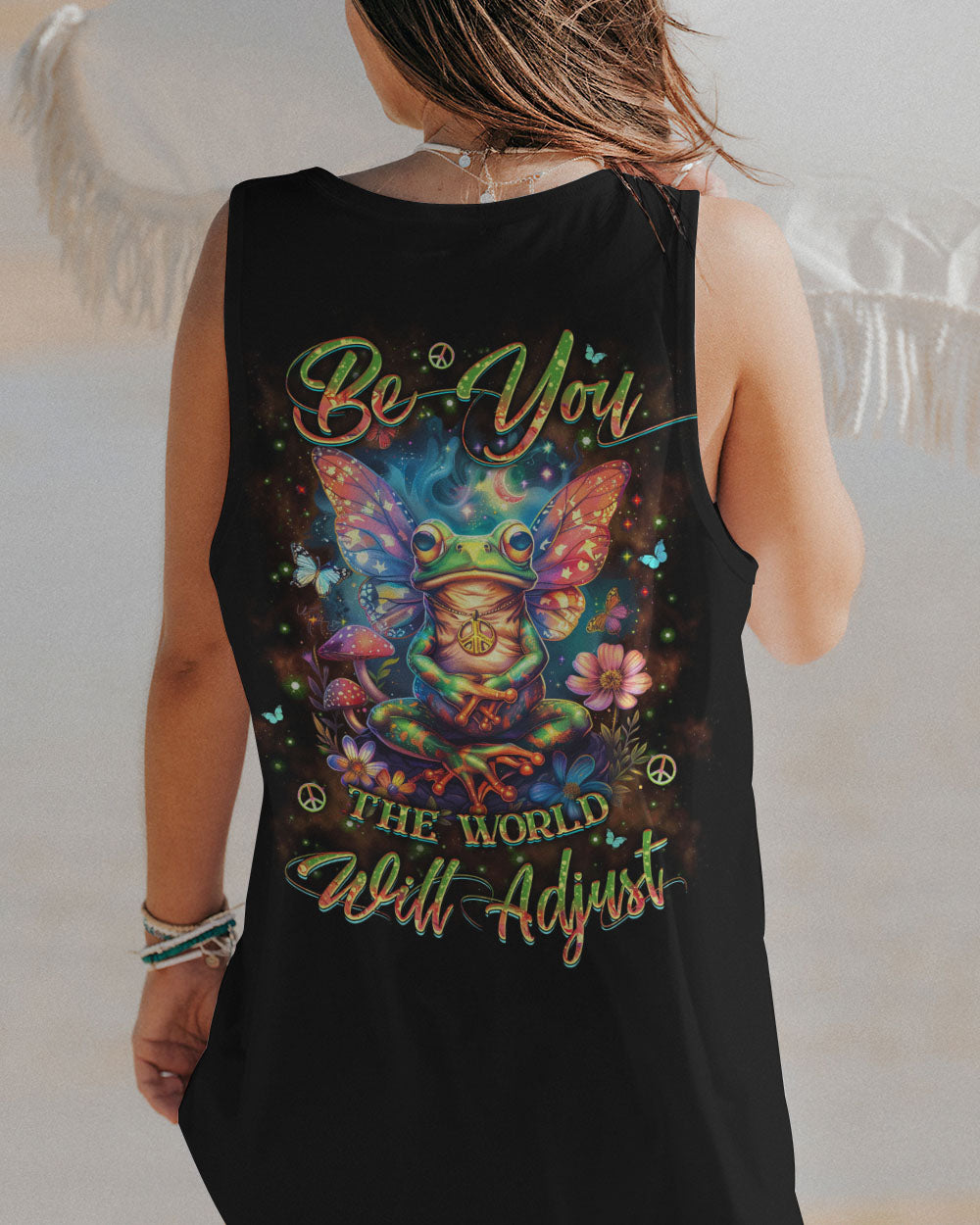 BE YOU THE WORLD WILL ADJUST FROG ALL OVER PRINT - YHKD0603241